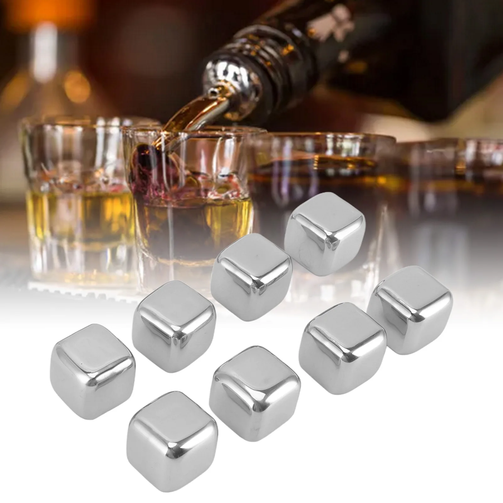 Metal Whiskey Ice Cubes 304 Stainless Steel Easy To Clean Stainless Steel Ice Cube Fast Cooling Wide Application for Beverage
Metal Whiskey Ice Cubes 304 Stainless Steel Easy To Clean Stainless Steel Ice Cube Fast Cooling Wide Application for Beverage