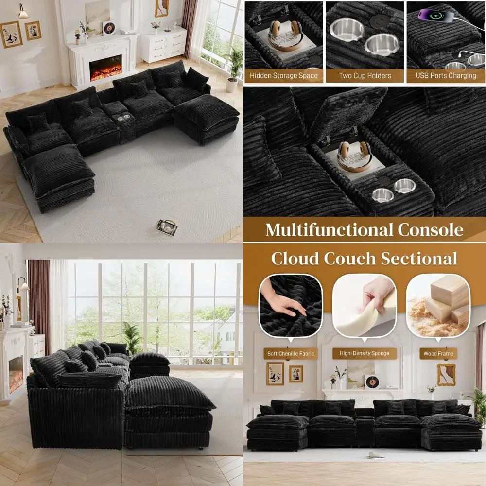 Роскошный большой секционный диван с оттоманкой, удобный вельветовый диван-облако с USB-портом, подстаканником и местом для хранения
Роскошный большой секционный диван с оттоманкой, удобный вельветовый диван-облако с USB-портом, подстаканником и местом для хранения