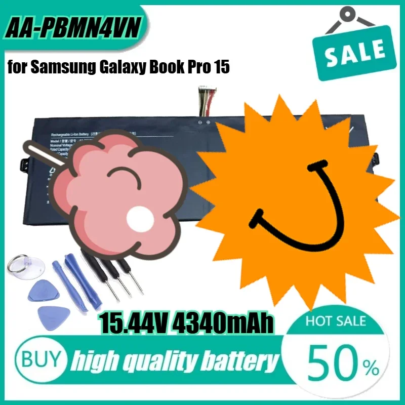 15,44 В 67 Втч 4340 мАч AA-PBMN4VN Аккумулятор для ноутбука Samsung Galaxy Book Pro 15 NP950QDB NP950XDB + инструмент
15,44 В 67 Втч 4340 мАч AA-PBMN4VN Аккумулятор для ноутбука Samsung Galaxy Book Pro 15 NP950QDB NP950XDB + инструмент