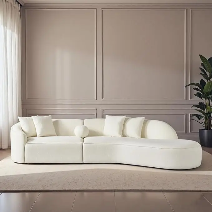 133“ Luxury Modern Boucle Curved Sofa Couch, for Living Room, Apartment, Home Office,Minimalist Style Comfy Couch
133“ Luxury Modern Boucle Curved Sofa Couch, for Living Room, Apartment, Home Office,Minimalist Style Comfy Couch
