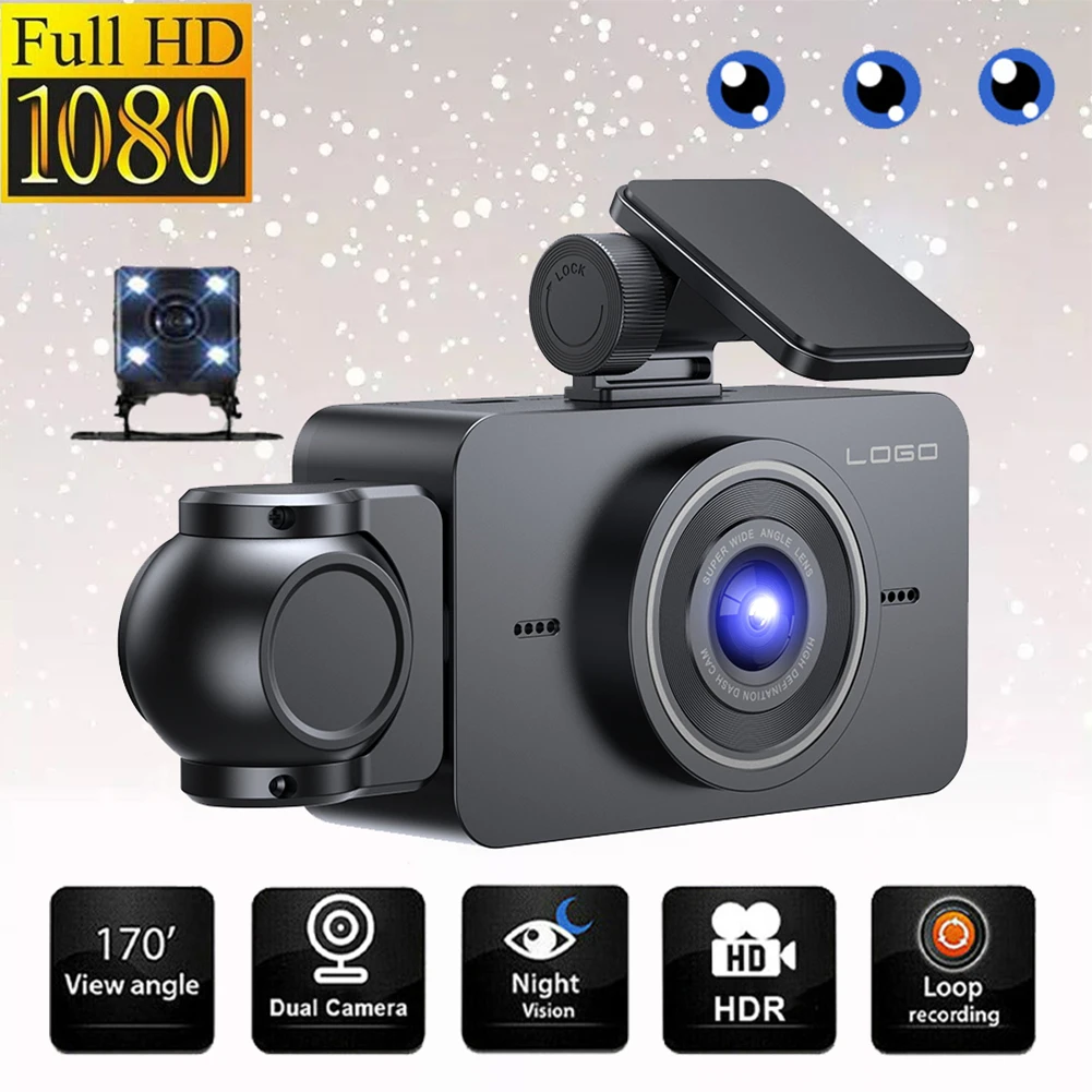 1080P Car Dash Cam 3 Channel Front Rear and Inside with WiFi DVR Driving Recorder Loop Recording 24H Parking Monitor G-Sensor
1080P Car Dash Cam 3 Channel Front Rear and Inside with WiFi DVR Driving Recorder Loop Recording 24H Parking Monitor G-Sensor