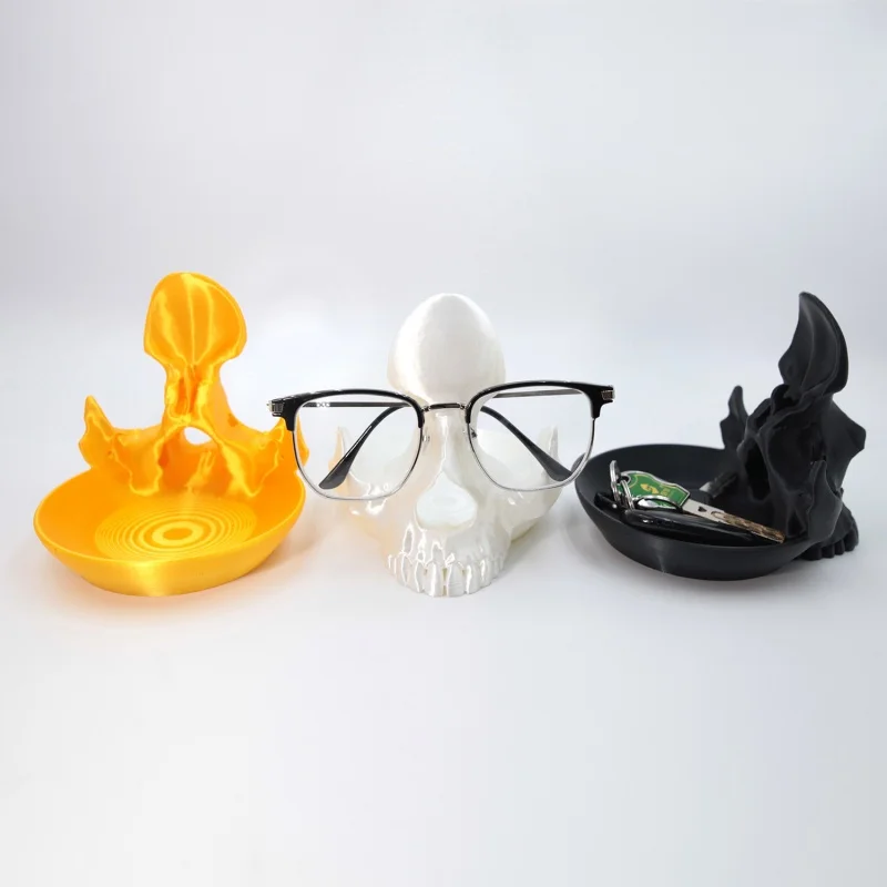 3D Printed Creative Skull Key Storage Tray Eyeglass Frame Storage Holder Home Gothic Decoration Office Desktop Ornament Gifts
3D Printed Creative Skull Key Storage Tray Eyeglass Frame Storage Holder Home Gothic Decoration Office Desktop Ornament Gifts