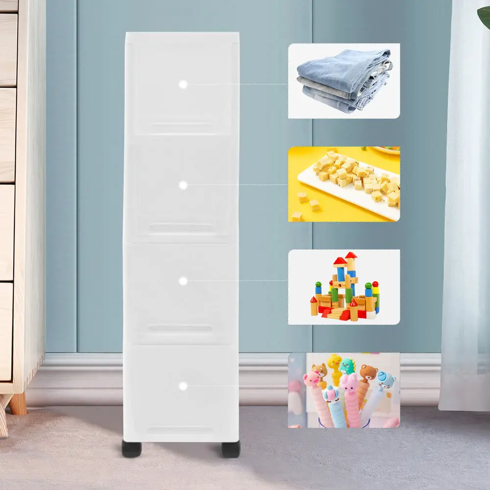 4-Tier Narrow Slim Rolling Cart Organizer Container Storage Cabinet & Wheels
4-Tier Narrow Slim Rolling Cart Organizer Container Storage Cabinet & Wheels