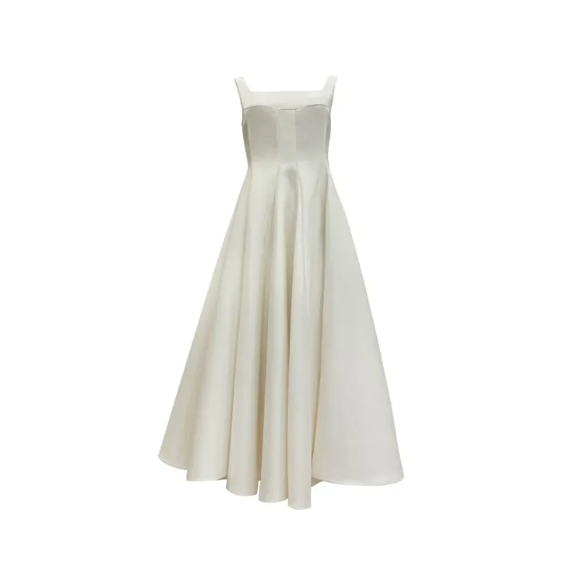 French light wedding dress solid color satin simple, host bar mitzvah party banquet evening dress
French light wedding dress solid color satin simple, host bar mitzvah party banquet evening dress