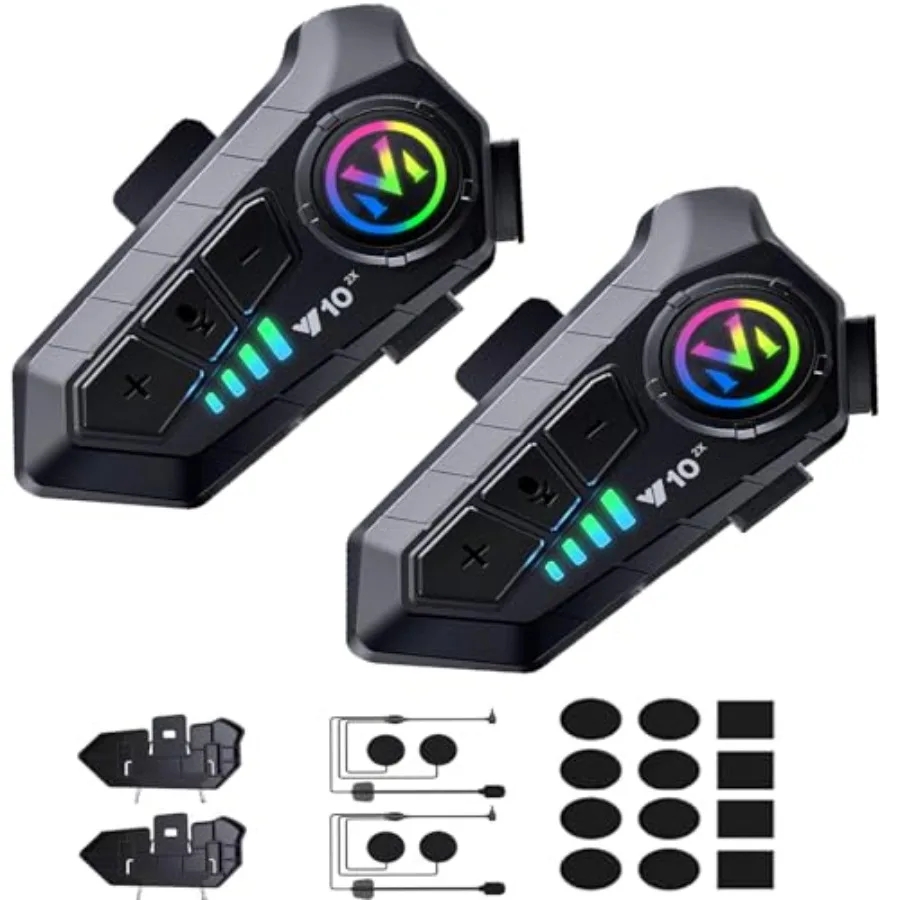 Motorcycle Helmet Bluetooth Intercom IP65 Waterproof Talk Noise Cancelling Dual Communication, 1000mAh Long-Lasting Battery, He
Motorcycle Helmet Bluetooth Intercom IP65 Waterproof Talk Noise Cancelling Dual Communication, 1000mAh Long-Lasting Battery, He