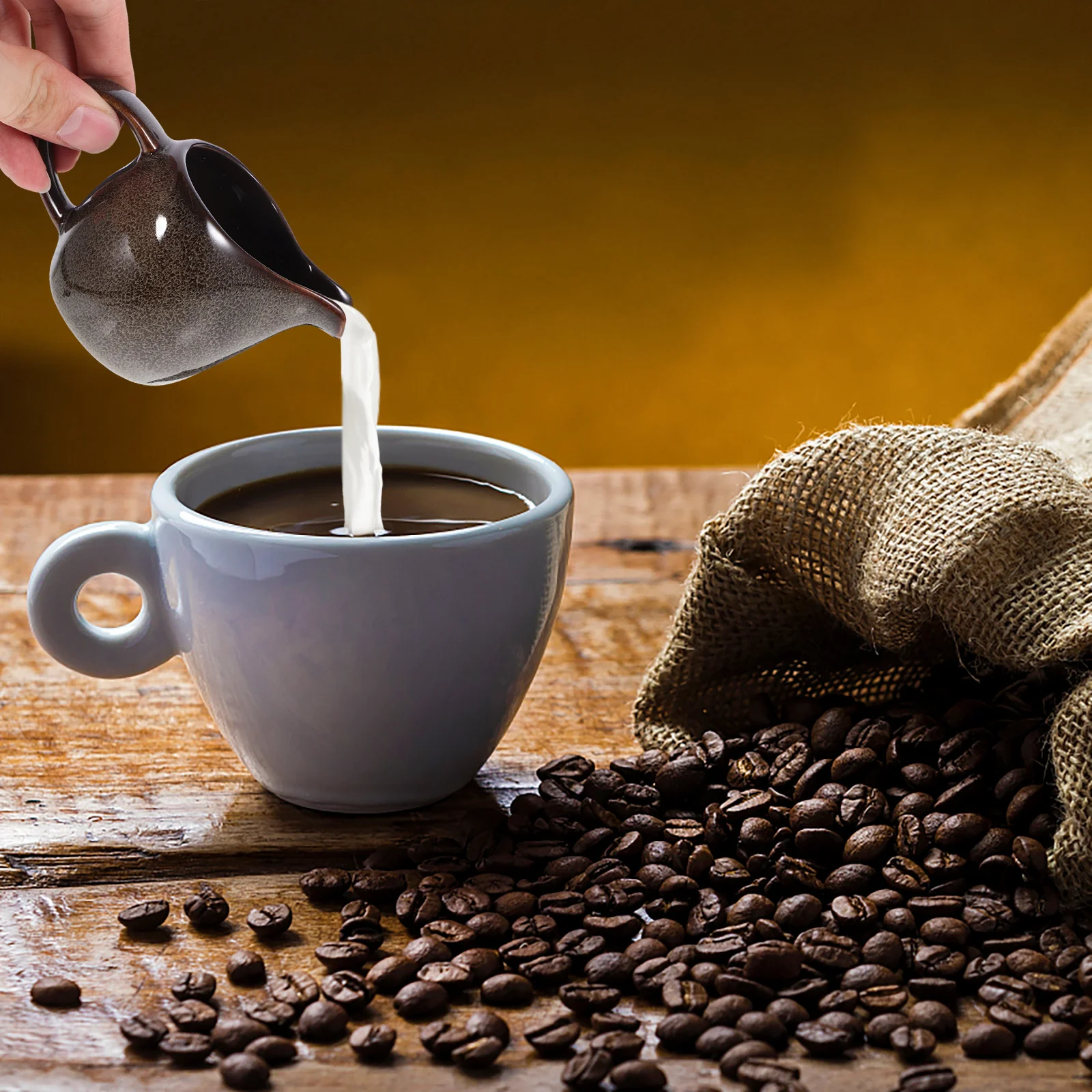 Ceramic Milk Pitcher Elegant European Design Handle Spout Easy Pour Creamer Pitcher Coffee Syrup Dispenser Ceramic Milk Cups 
Ceramic Milk Pitcher Elegant European Design Handle Spout Easy Pour Creamer Pitcher Coffee Syrup Dispenser Ceramic Milk Cups