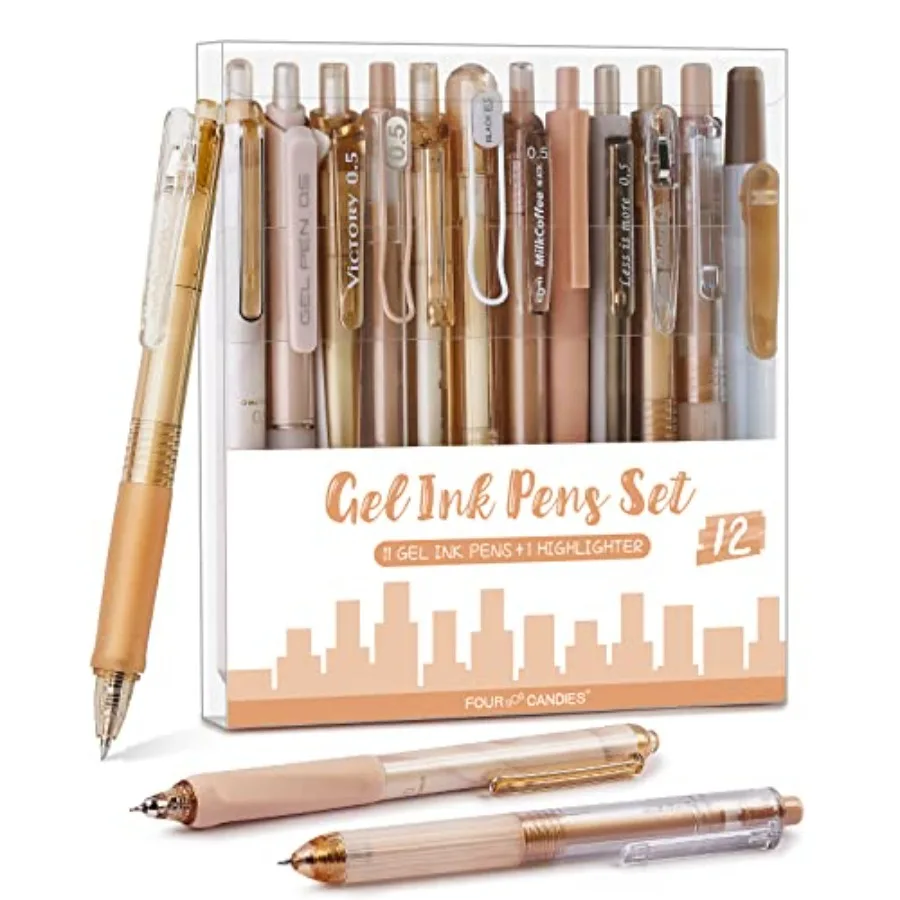 Moor Series Gel Pens, Aesthetic Black and Brown Ink Pens with 0.5 mm Fine Point, Boho School Office Supplies Neutral Beige Desk
Moor Series Gel Pens, Aesthetic Black and Brown Ink Pens with 0.5 mm Fine Point, Boho School Office Supplies Neutral Beige Desk