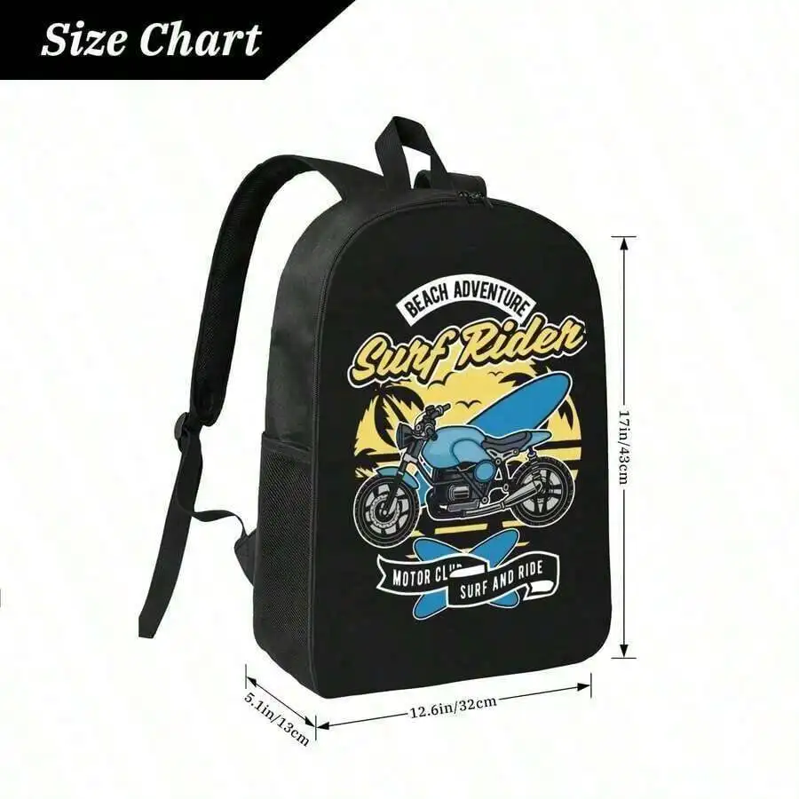 Surf Rider Motorcycle Print Casual Backpack For Adults Unisex School College Travel Bag
Surf Rider Motorcycle Print Casual Backpack For Adults Unisex School College Travel Bag
