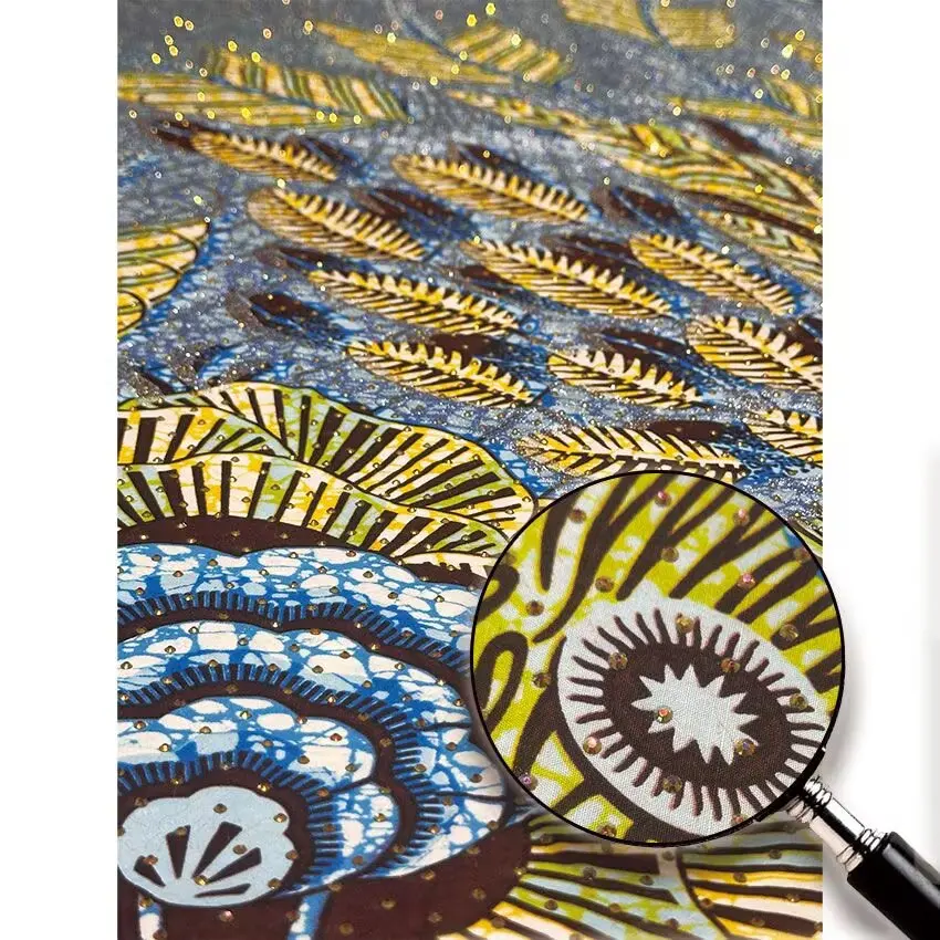 Good Quality African Rhinestones Wax Fabric For Party Dress, Full Rhinestones Pagne Cotton Loincloth for Dress 6yards N5-1202-2
Good Quality African Rhinestones Wax Fabric For Party Dress, Full Rhinestones Pagne Cotton Loincloth for Dress 6yards N5-1202-2