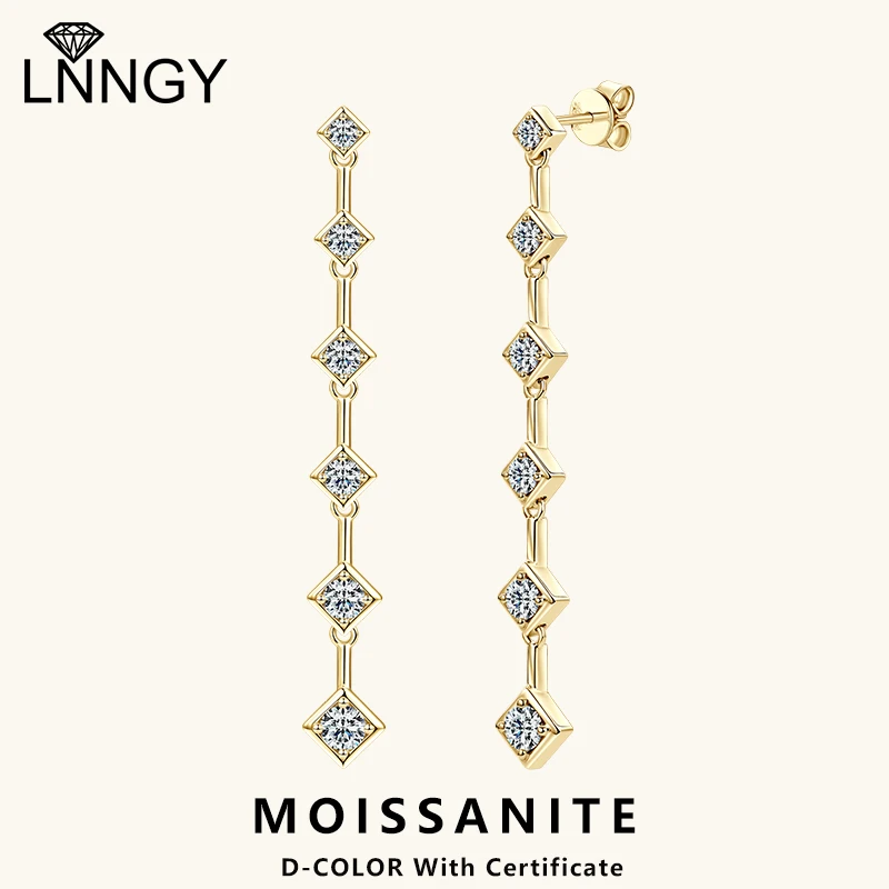 Lnngy VVS1 D Moissanite Drop Earrings 925 Sterling Silver Long Tassel Pendant Earring For Women Wedding Charms Jewelry Gift
Lnngy VVS1 D Moissanite Drop Earrings 925 Sterling Silver Long Tassel Pendant Earring For Women Wedding Charms Jewelry Gift