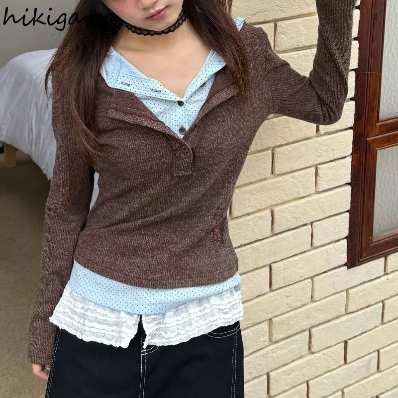 Polka Dot Patchwork Woman T Shirts Hooded Diamond Long Sleeve Tees Ropa Mujer 2025 Hooded Fashion Tshirt Tops Korean Camisetas
Polka Dot Patchwork Woman T Shirts Hooded Diamond Long Sleeve Tees Ropa Mujer 2025 Hooded Fashion Tshirt Tops Korean Camisetas