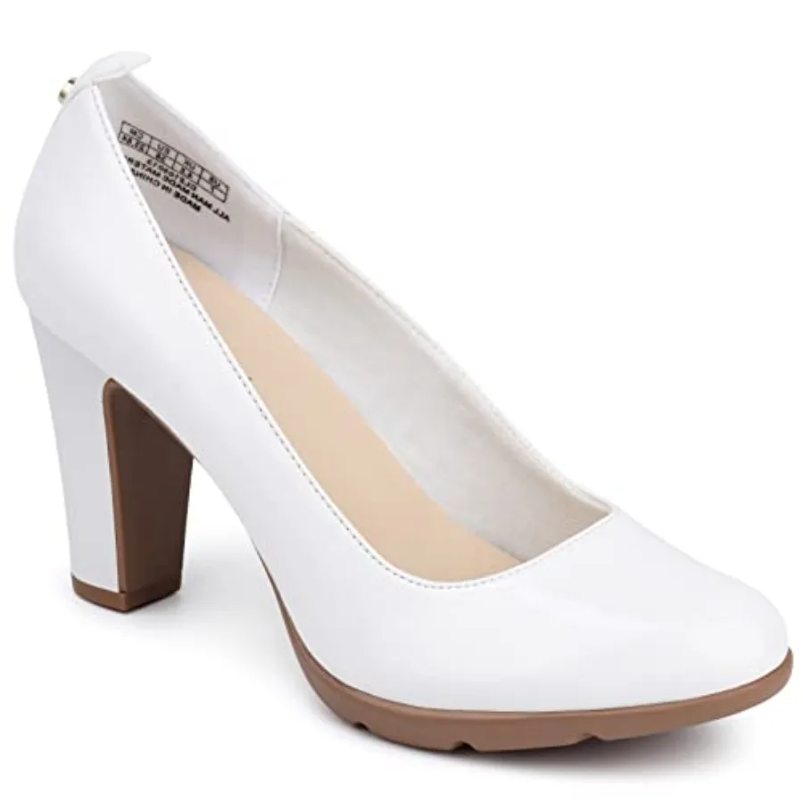 JENN ARDOR Women's Pumps Closed Round Toe Block High Heels 3 inch Leather Pump Shoes
JENN ARDOR Women's Pumps Closed Round Toe Block High Heels 3 inch Leather Pump Shoes