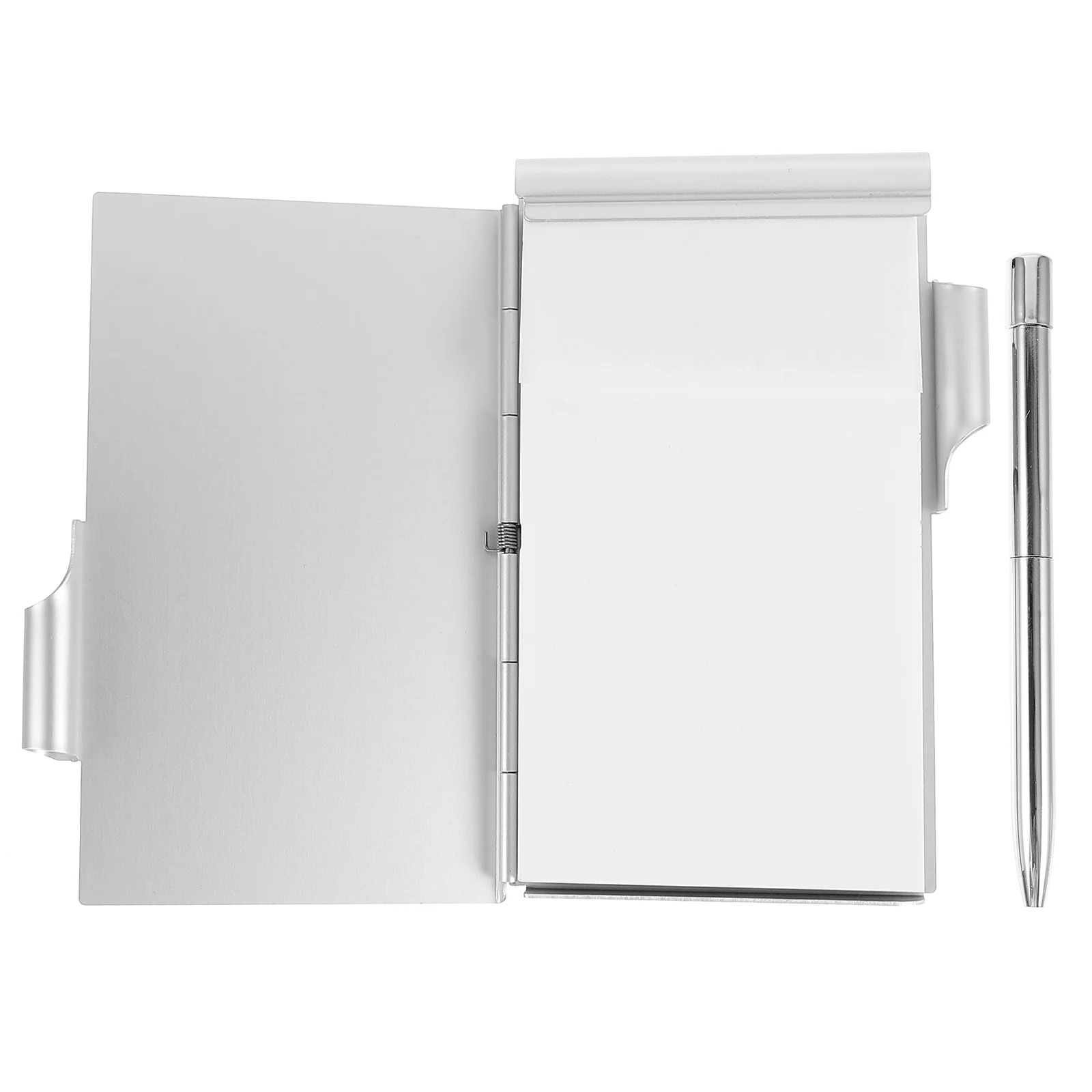 Mini Notebook Creative with Pen Small Notepad Holder Tearable Stand 1130X750X090CM Pads Silver Metal Shell Memo Office
Mini Notebook Creative with Pen Small Notepad Holder Tearable Stand 1130X750X090CM Pads Silver Metal Shell Memo Office