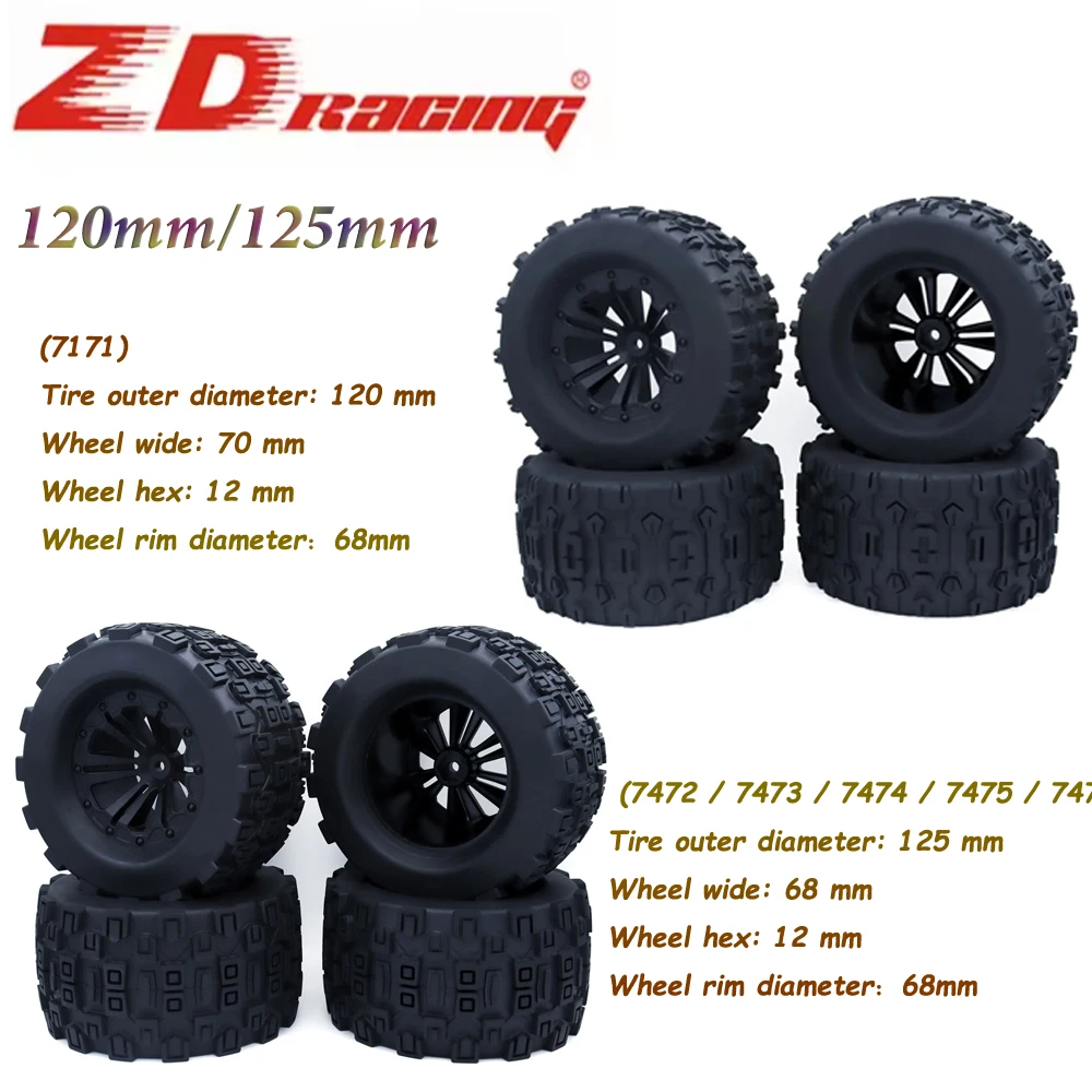 4PCS ZD Racing 1/10 Monster Truck Wheels Tires 120/125mm for 1:10 RC Car Crawler Traxxas Axial Scx10 HSP HPI ARRMA Tamiya Kyosho
4PCS ZD Racing 1/10 Monster Truck Wheels Tires 120/125mm for 1:10 RC Car Crawler Traxxas Axial Scx10 HSP HPI ARRMA Tamiya Kyosho