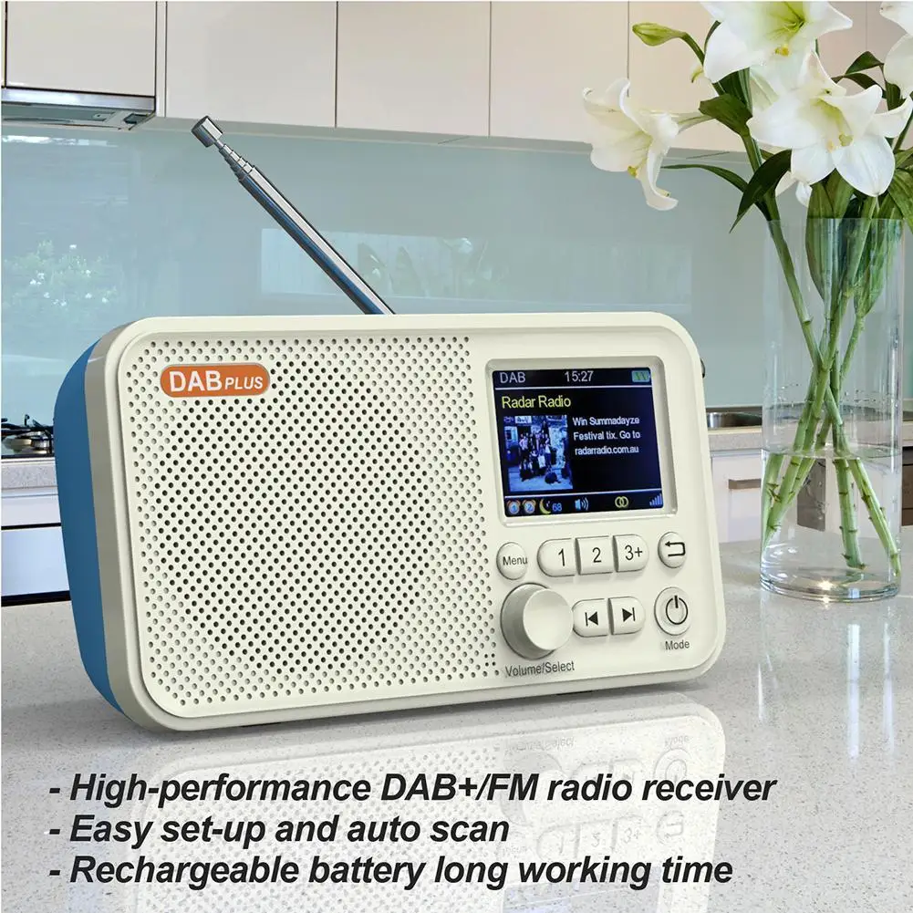 Цифровое радио C10 с диагональю экрана 2,4 дюйма, поддержкой DAB, DAB+, FM, телескопической антенной, цветным ЖК-дисплеем и Bluetooth-совместимостью.
Цифровое радио C10 с диагональю экрана 2,4 дюйма, поддержкой DAB, DAB+, FM, телескопической антенной, цветным ЖК-дисплеем и Bluetooth-совместимостью.