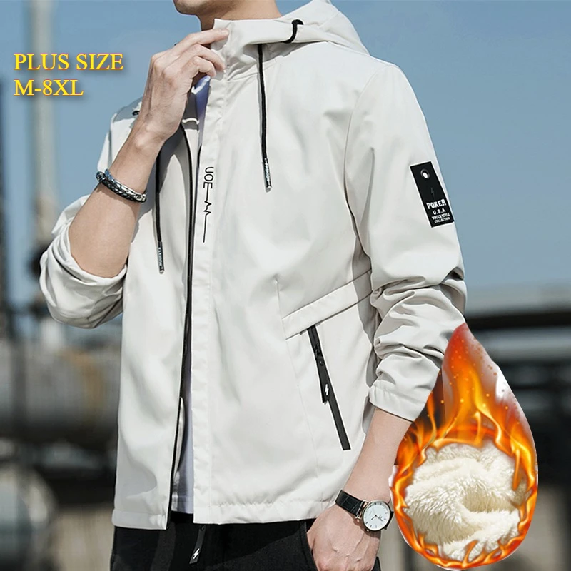 M-8XL Thickened Fleece-Lined Men's Jacket Autumn Winter Casual Trendy Korean Slim Fit Hooded Coat for Men Windbreaker Jackets
M-8XL Thickened Fleece-Lined Men's Jacket Autumn Winter Casual Trendy Korean Slim Fit Hooded Coat for Men Windbreaker Jackets