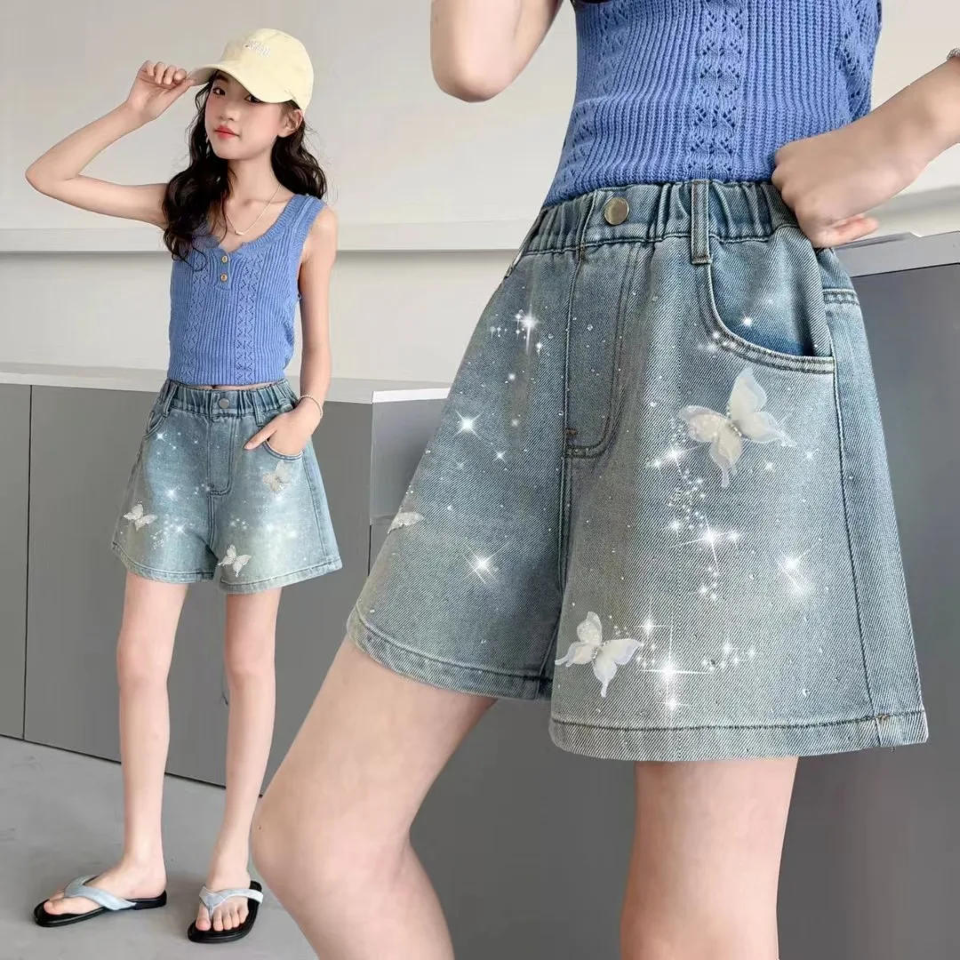 Girls Cute Glitter Butterfly Rhinestone Denim Shorts Jean Children's Trendy Denim Shorts New 2026 Teens Summer Thin Bottoms
Girls Cute Glitter Butterfly Rhinestone Denim Shorts Jean Children's Trendy Denim Shorts New 2026 Teens Summer Thin Bottoms