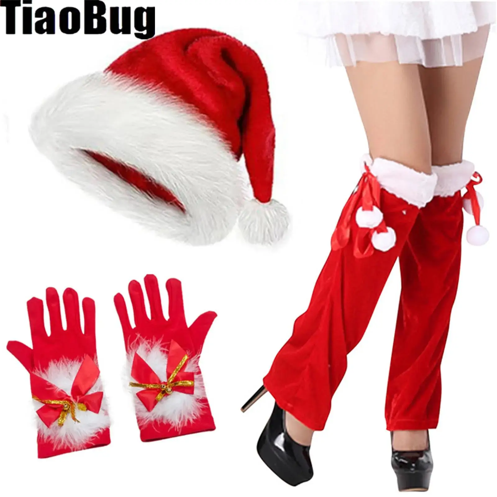 Women Xmas Parties Supplies 3 Pieces Dress Up Accessories Set Include Hat Gloves Leg Cover Or Socking for Christmas
Women Xmas Parties Supplies 3 Pieces Dress Up Accessories Set Include Hat Gloves Leg Cover Or Socking for Christmas