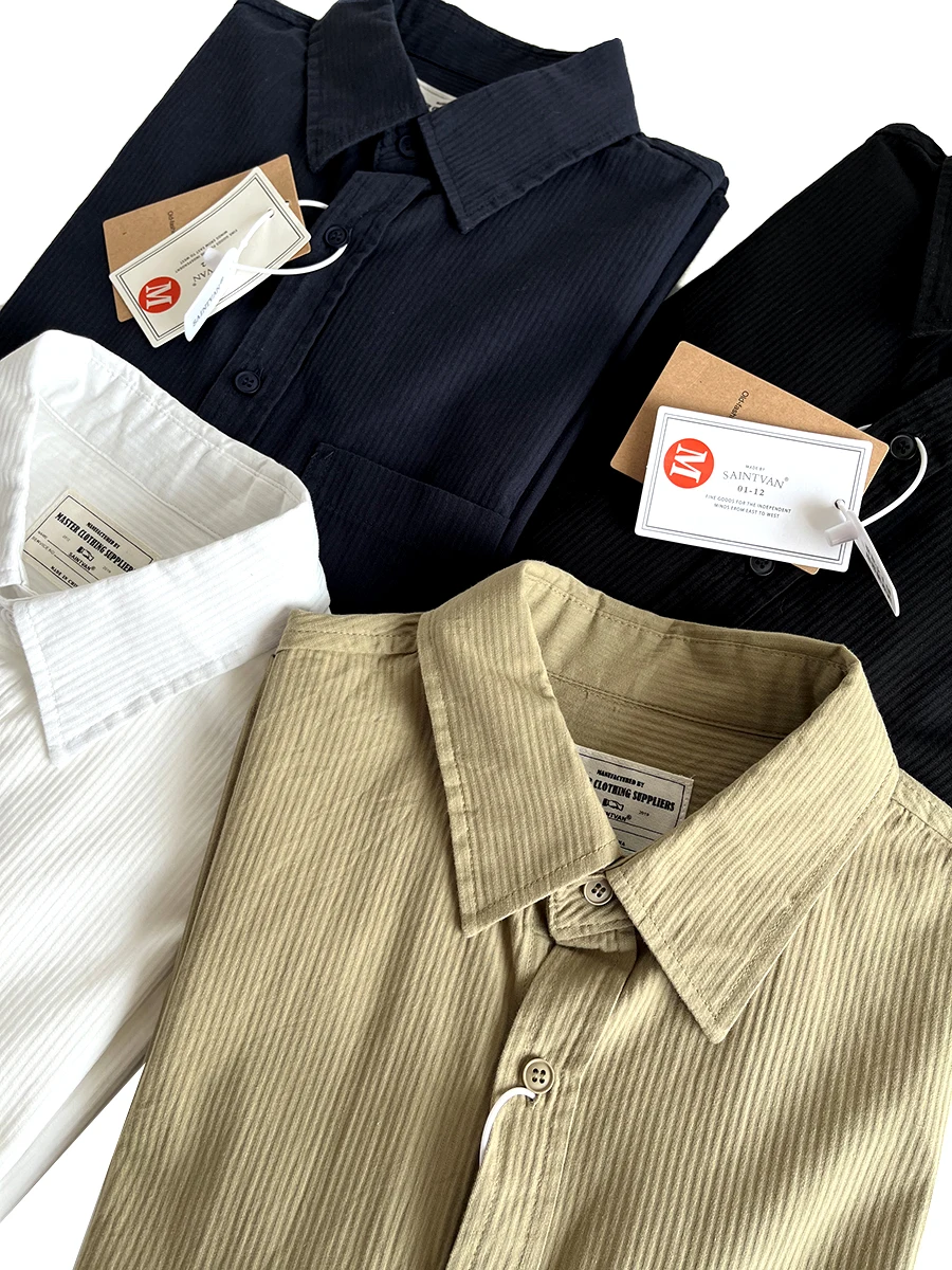 Waed Pure Cotton Long Sve Striped irt Men's Casual Versatile Color Autumn Faionable Commuting Retro irt
Waed Pure Cotton Long Sve Striped irt Men's Casual Versatile Color Autumn Faionable Commuting Retro irt