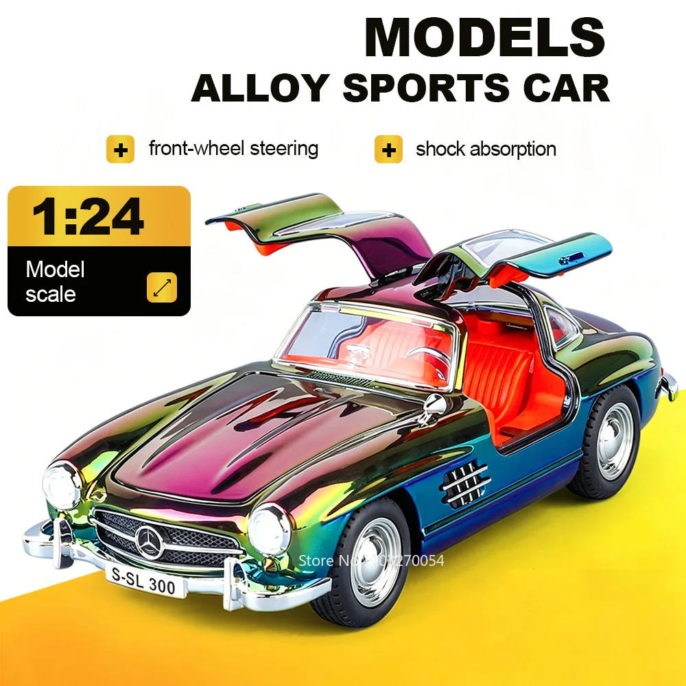 1:24 300SL 500K Alloy Vintage Car Diecast Toy Model Shock Absorption Door Opened Sound Light Pull Back Miniature Models Boy Gift
1:24 300SL 500K Alloy Vintage Car Diecast Toy Model Shock Absorption Door Opened Sound Light Pull Back Miniature Models Boy Gift