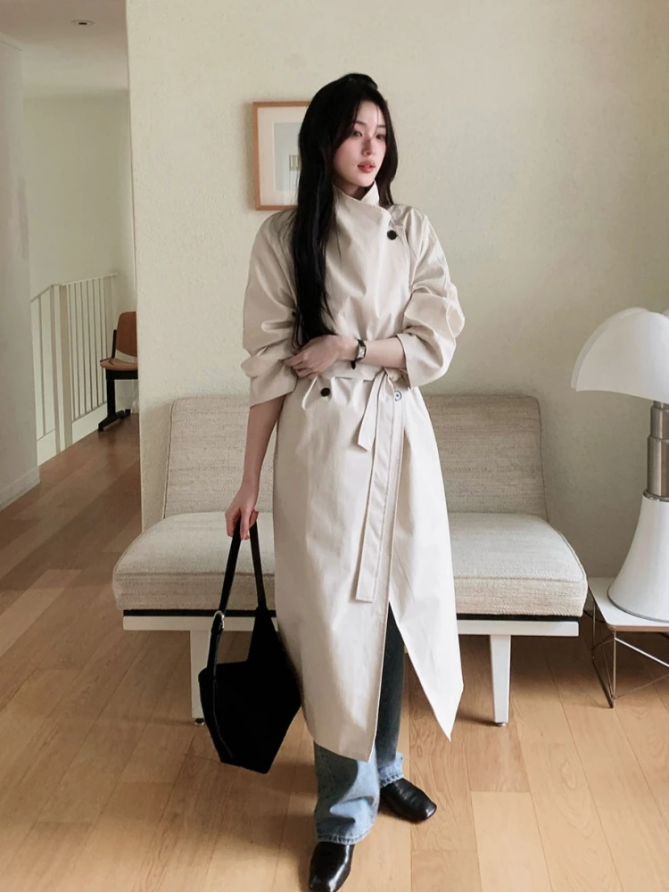 Spring 2026 Women's Simplistic Long Waist-Cinching Belted Coat Trench Outerwear Oversized Shape Warm Long Sleeve Zipper Closure
Spring 2026 Women's Simplistic Long Waist-Cinching Belted Coat Trench Outerwear Oversized Shape Warm Long Sleeve Zipper Closure