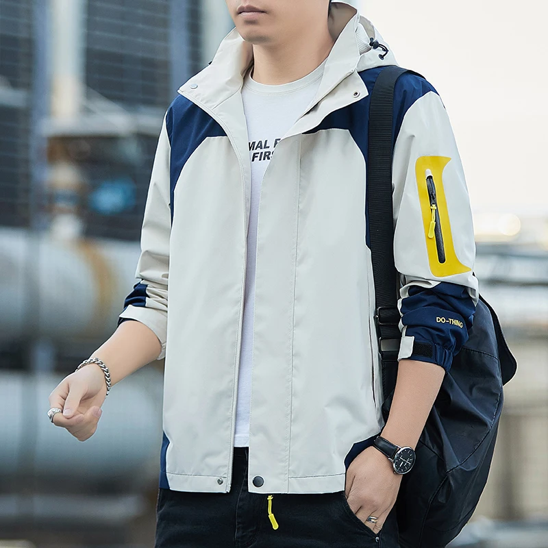 Windbreakers Men Hooded Waterproof Jacket Zipper Coat Cargo Bomber Camping Coats Men's Autumn Loose Thin Softshell Hiking Jacket
Windbreakers Men Hooded Waterproof Jacket Zipper Coat Cargo Bomber Camping Coats Men's Autumn Loose Thin Softshell Hiking Jacket