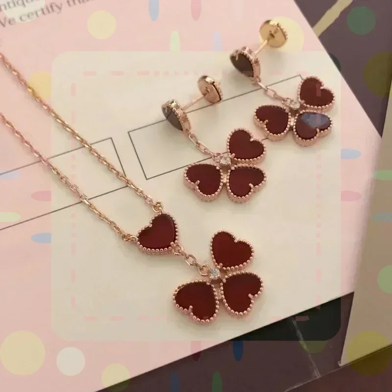 2025 New 925 silver high-quality exquisite red agate leaf grass love earrings, necklace women's luxury jewelry gift
2025 New 925 silver high-quality exquisite red agate leaf grass love earrings, necklace women's luxury jewelry gift
