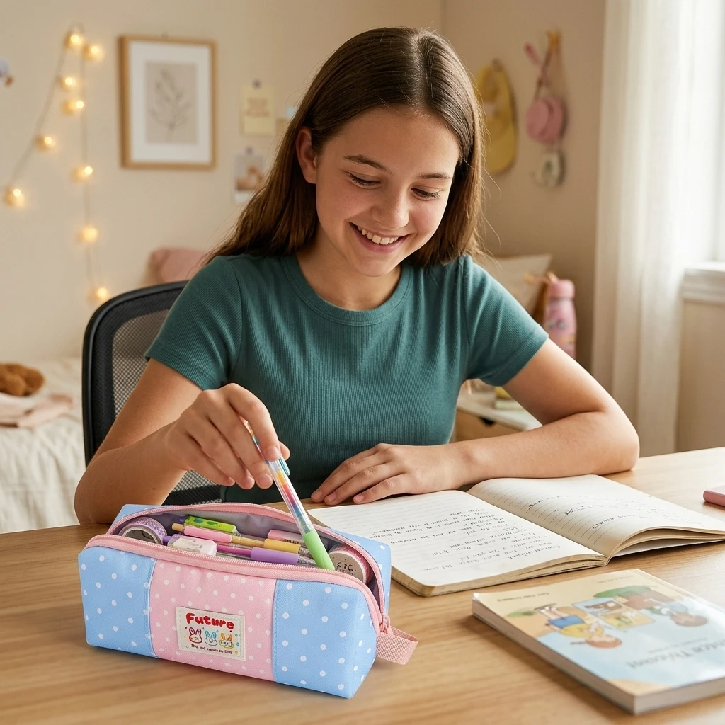 Pencil Case Color Block Prism Patchwork Star Bunny Design Large Capacity Cute Stationery Organizer Bag for School Office
Pencil Case Color Block Prism Patchwork Star Bunny Design Large Capacity Cute Stationery Organizer Bag for School Office
