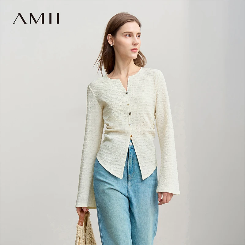Amii Long Sleeve Women's T-shirt 2026 Spring New Minimalist Slim Elastic Flare Sleeve Knitted Pullover Tops For Woman 12611001
Amii Long Sleeve Women's T-shirt 2026 Spring New Minimalist Slim Elastic Flare Sleeve Knitted Pullover Tops For Woman 12611001