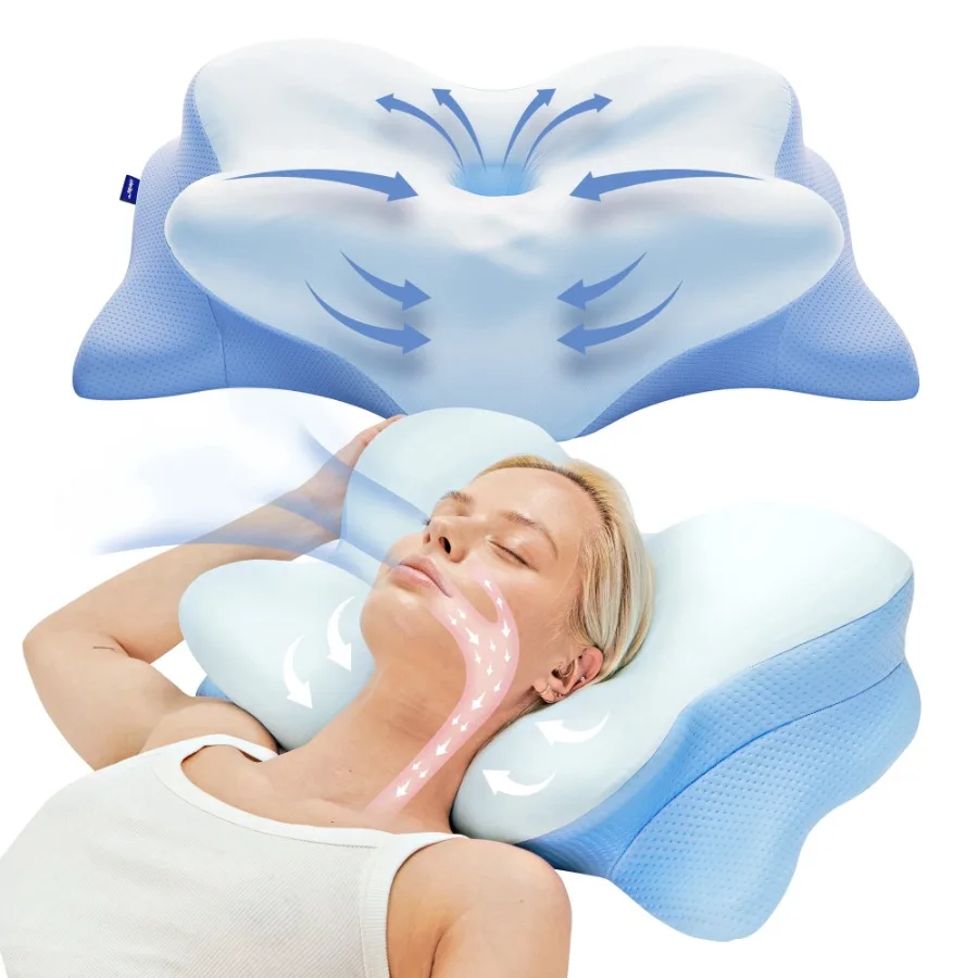 Ergo Cervical Neck Pillow - 21.25 x 14.17 x 4.72 inches Contour Memory Foam Pillows for Back and Side Sleepers
Ergo Cervical Neck Pillow - 21.25 x 14.17 x 4.72 inches Contour Memory Foam Pillows for Back and Side Sleepers