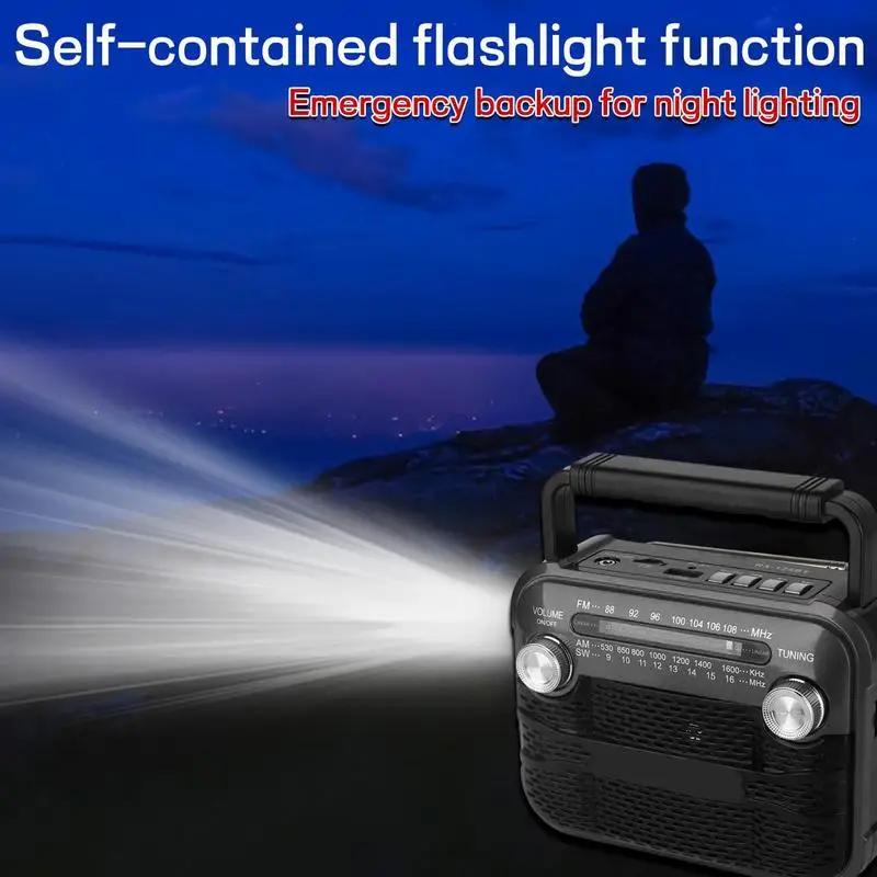 125BT Solar Hand Crank Radio Portable Audio with Flashlight Rechargeable Weather Radio with 3 Brightness for Outdoors Adventure
125BT Solar Hand Crank Radio Portable Audio with Flashlight Rechargeable Weather Radio with 3 Brightness for Outdoors Adventure