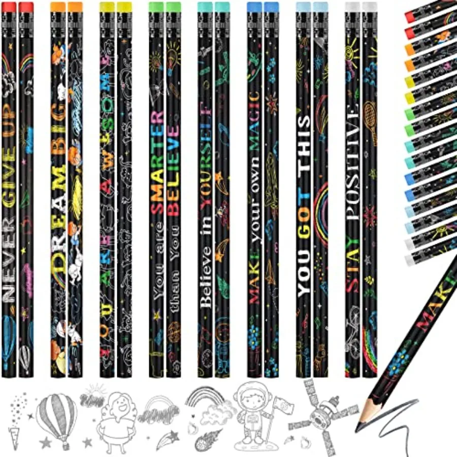 Pieces Bulk Inspirational Pencils Colorful Cute Motivational Pencil with Eraser Wood Fun Positive Pencils with Inspiring Words
Pieces Bulk Inspirational Pencils Colorful Cute Motivational Pencil with Eraser Wood Fun Positive Pencils with Inspiring Words