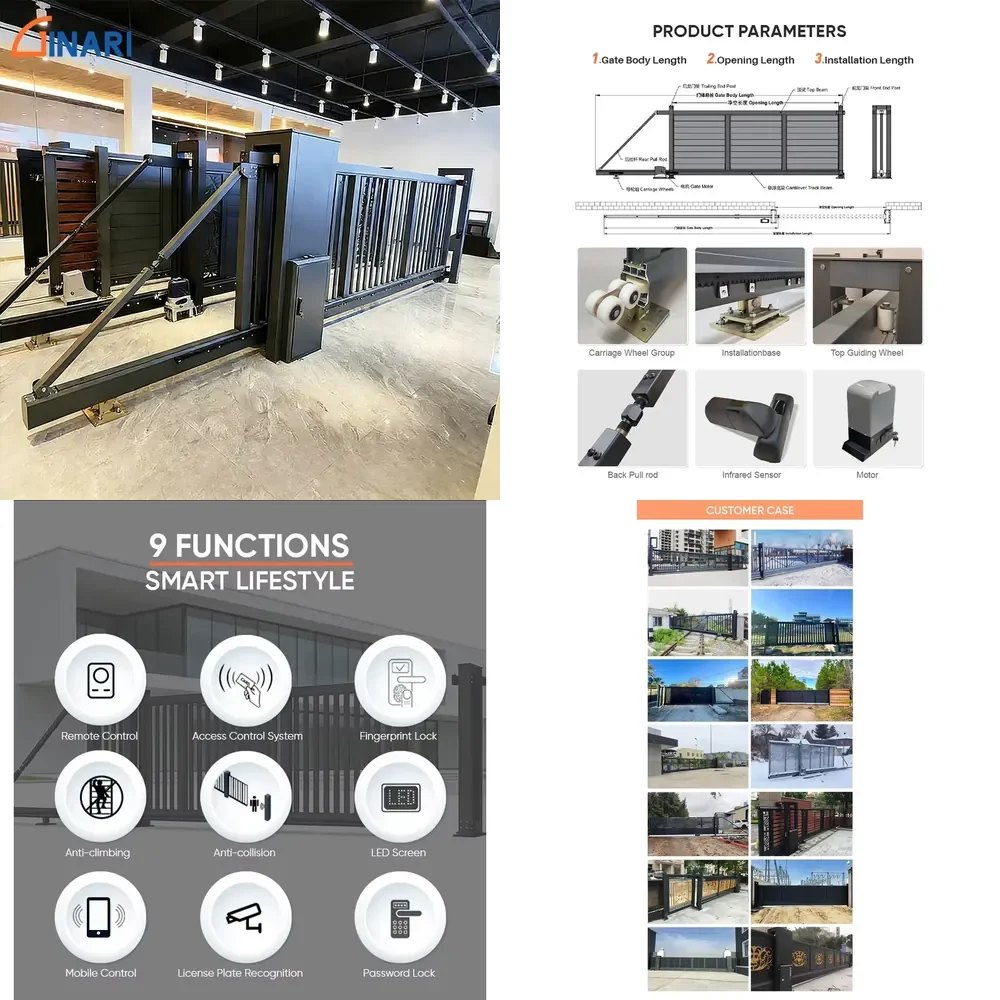 2026 Aluminum Cantilever Gate Privacy Gates System Automatic Electric Aluminium Pedestrian Gate Driveway Sliding Cantilever
2026 Aluminum Cantilever Gate Privacy Gates System Automatic Electric Aluminium Pedestrian Gate Driveway Sliding Cantilever