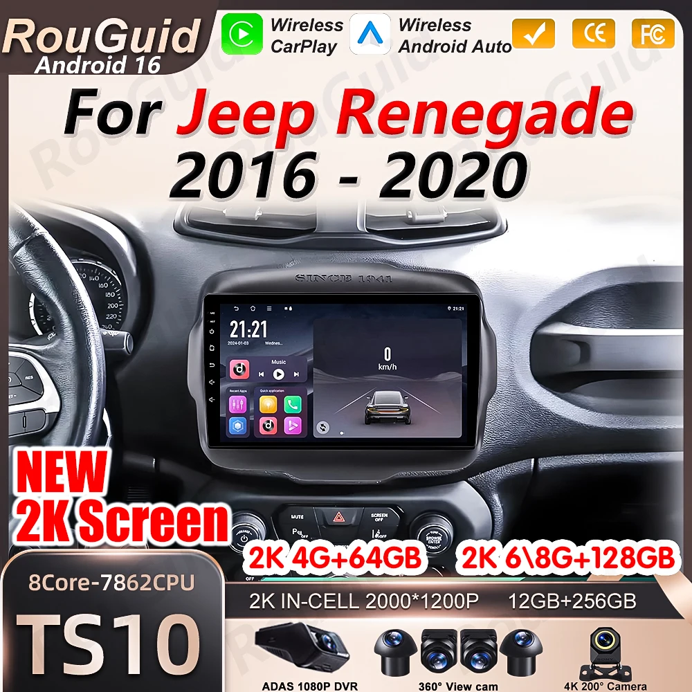 Автомагнитола Android 16 Carplay для Jeep Renegade 2016-2020, GPS-навигация, 2K сенсорный экран, видеоплеер, мультимедийный проигрыватель
Автомагнитола Android 16 Carplay для Jeep Renegade 2016-2020, GPS-навигация, 2K сенсорный экран, видеоплеер, мультимедийный проигрыватель
