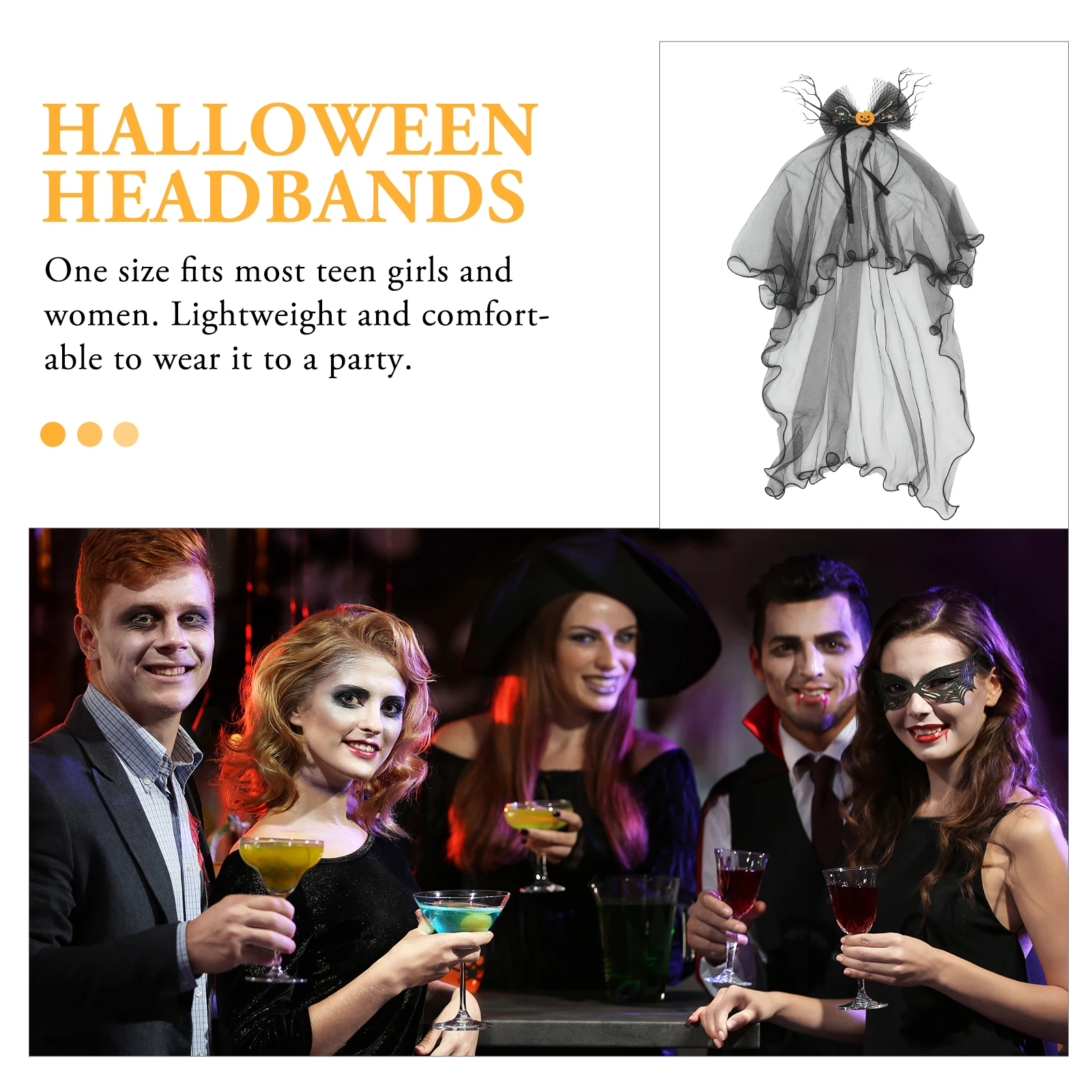 Halloween Veil Headband Goth Hairband Elegant Party Halloween Headdress Veil Headband Goth Accessories for Women
Halloween Veil Headband Goth Hairband Elegant Party Halloween Headdress Veil Headband Goth Accessories for Women