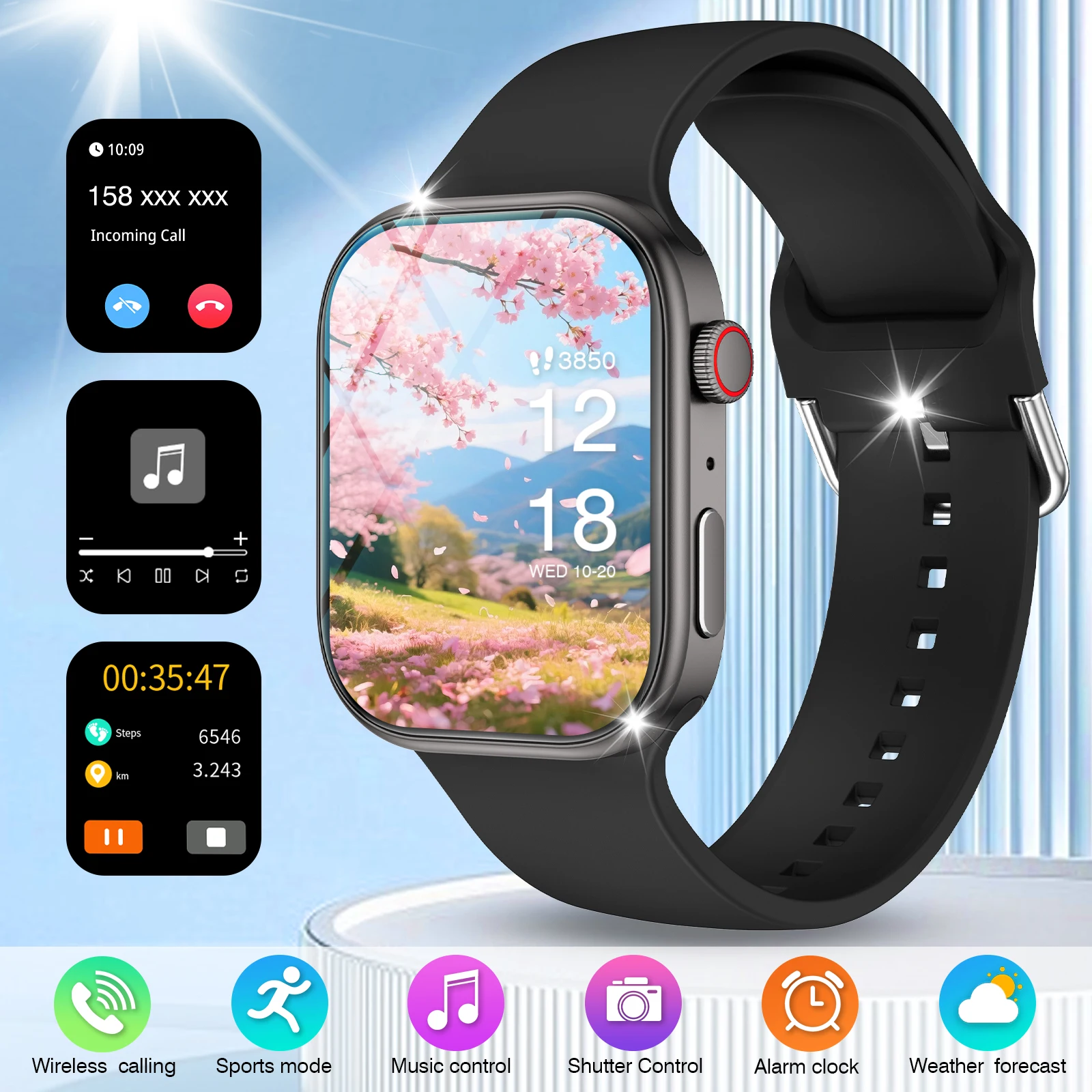 New Smart Watch for Men and Women - Wireless Calling,Multiple Sports Modes,Fitness Tracker,For IPhone & Android, Smart Connectivity, Modern Style, HD Screen Display, Ideal Gift
New Smart Watch for Men and Women - Wireless Calling,Multiple Sports Modes,Fitness Tracker,For IPhone & Android, Smart Connectivity, Modern Style, HD Screen Display, Ideal Gift