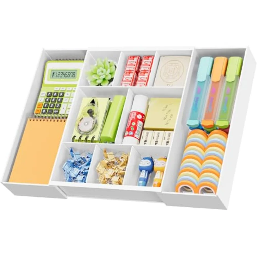 Expandable Desk Drawer Organizer, Plastic Drawer Organizer Tray with 10 Adjustable Compartments, Desk Organizers and Accessorie
Expandable Desk Drawer Organizer, Plastic Drawer Organizer Tray with 10 Adjustable Compartments, Desk Organizers and Accessorie