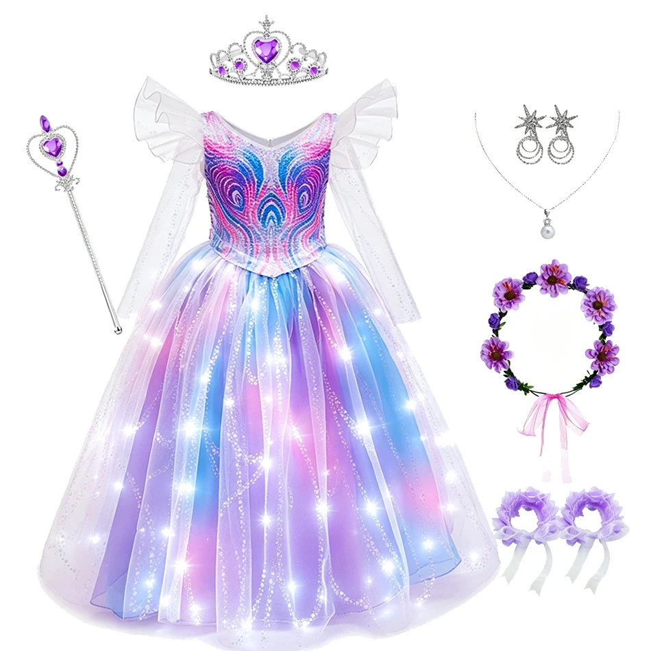 Kids Glinda Sparkle Tulle Princess Costume Flare Sleeve Dress with Full Accessories for Girls Birthday Party Halloween Cosplay
Kids Glinda Sparkle Tulle Princess Costume Flare Sleeve Dress with Full Accessories for Girls Birthday Party Halloween Cosplay