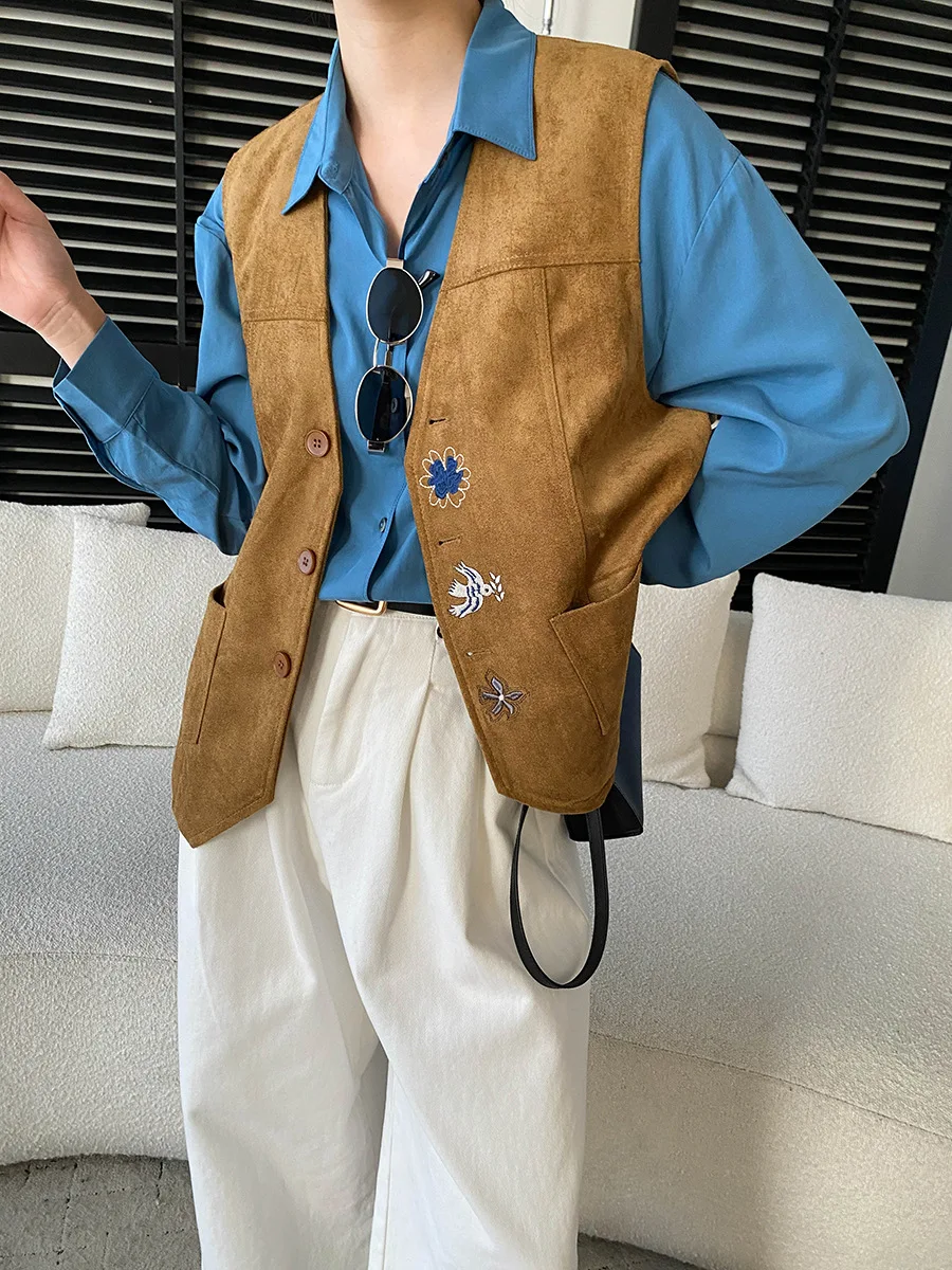 Sophisticated Vest Handcrafted Embroidered Layered Vest Provencal Fashionable Vintage Vest Luxurious Faux Suede Waistcoat
Sophisticated Vest Handcrafted Embroidered Layered Vest Provencal Fashionable Vintage Vest Luxurious Faux Suede Waistcoat