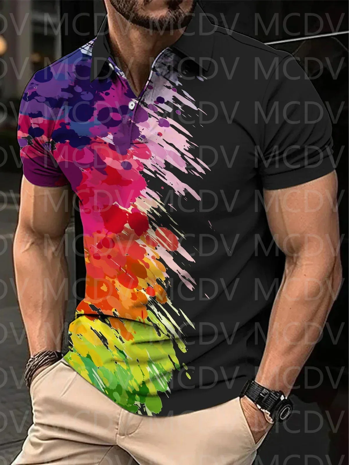 Men's Rainbow Smoke Casual Printed Short-Sleeved Polo Shirt 3D Printed Polo Shirt Summer Men's Tops
Men's Rainbow Smoke Casual Printed Short-Sleeved Polo Shirt 3D Printed Polo Shirt Summer Men's Tops