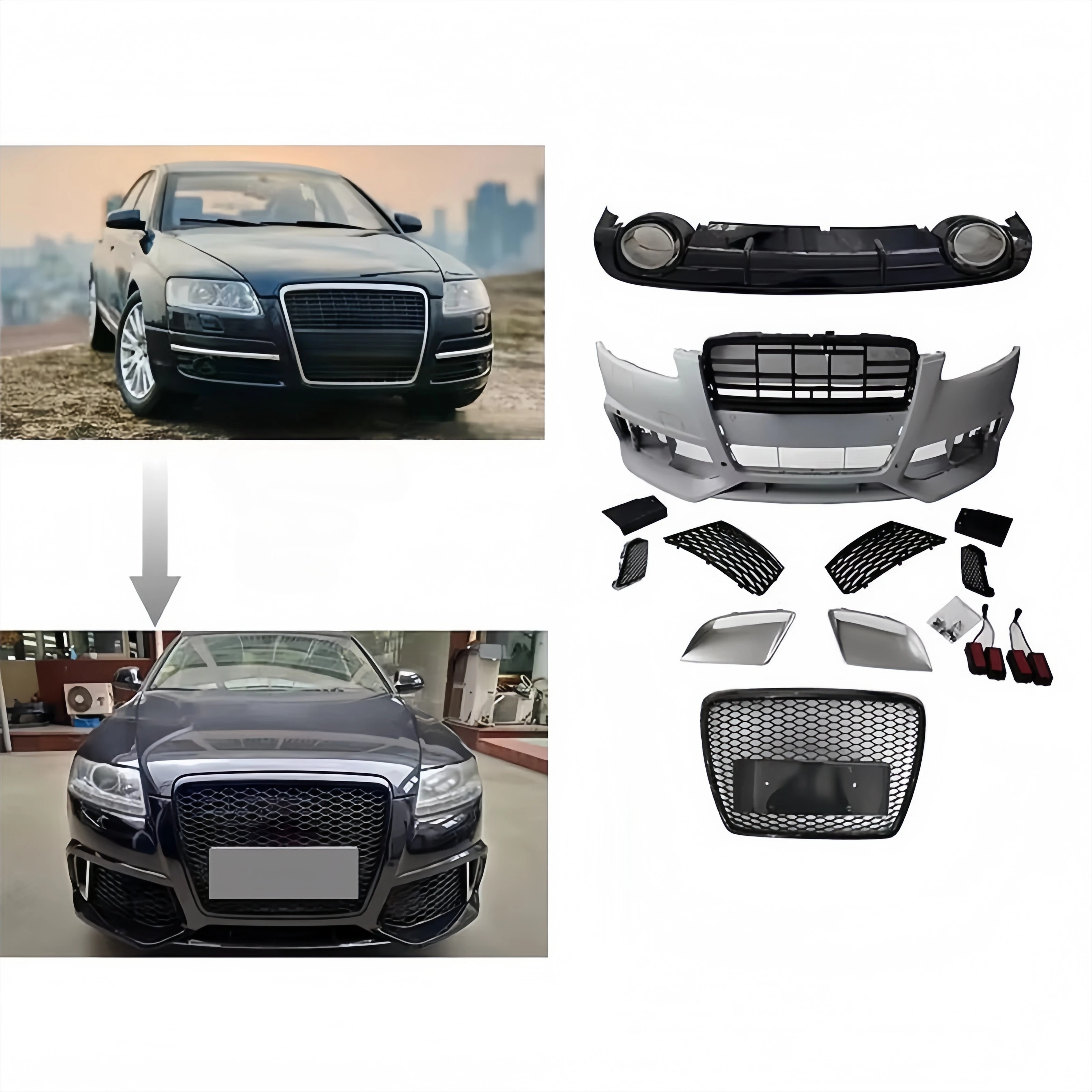 PP 2005-2012y A6 Upgrade to Rs6 Style Car Auto Body Kit Parts Bumper Accessories Rear Diffuser Exhaust Tips for A6 Car
PP 2005-2012y A6 Upgrade to Rs6 Style Car Auto Body Kit Parts Bumper Accessories Rear Diffuser Exhaust Tips for A6 Car