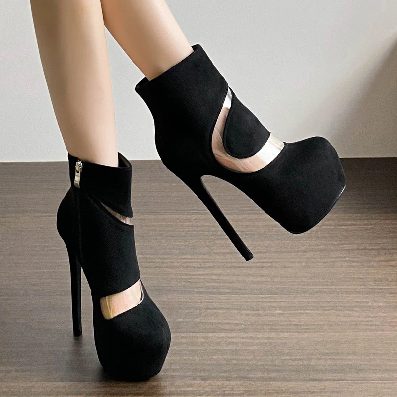 16cm Sexy Women Ankle Boots High Heel Pumps Side Zip Round Toe Platform PVC Ladies Shoes Party Banquet Dress Shoes Fall Winter
16cm Sexy Women Ankle Boots High Heel Pumps Side Zip Round Toe Platform PVC Ladies Shoes Party Banquet Dress Shoes Fall Winter