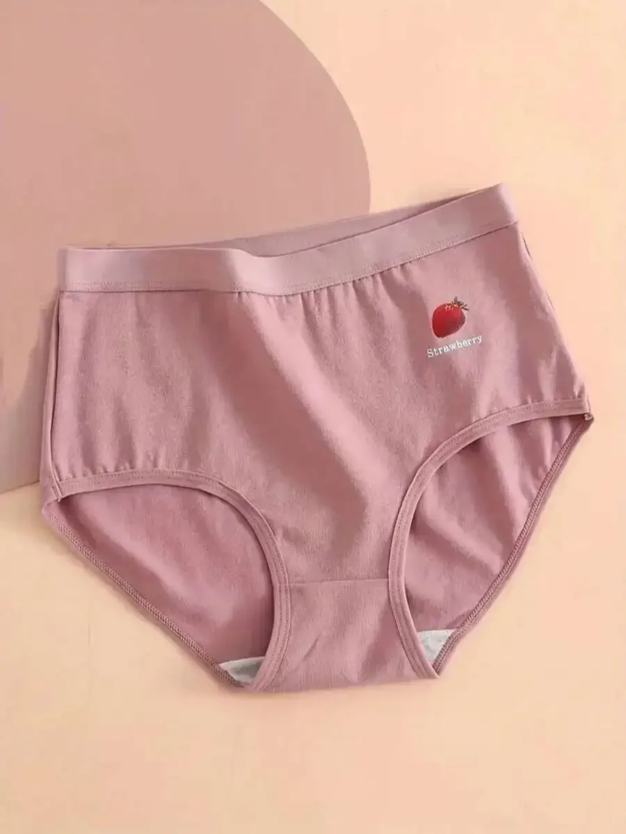 5PCS Women High Waisted Solid Color Fruit Print Panties Comfortable Breathable Underwear
5PCS Women High Waisted Solid Color Fruit Print Panties Comfortable Breathable Underwear