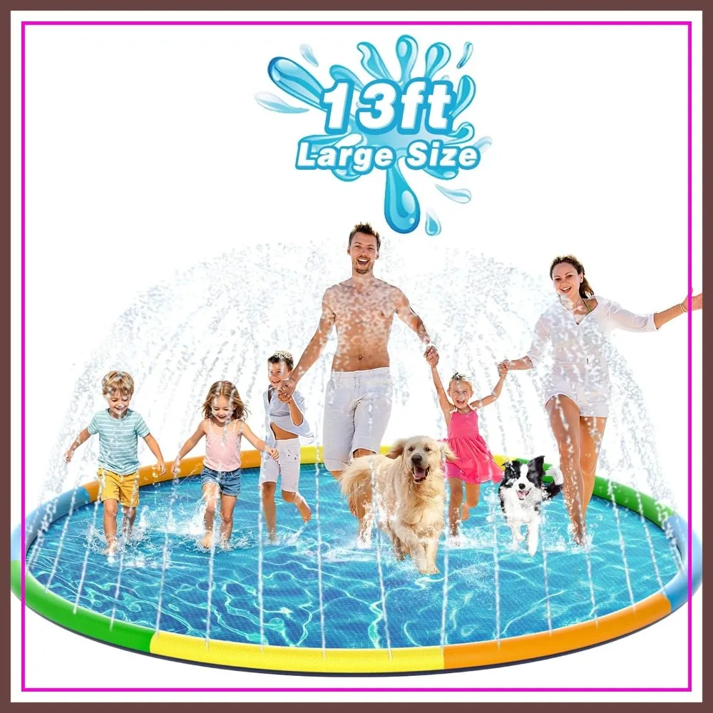 13FT Extra Large Splash Pad, Thicker Sprinkler Play Mat for Dogs & Kids, Summer Outdoor Water Toys Fountain Pad for 3+ Pets
13FT Extra Large Splash Pad, Thicker Sprinkler Play Mat for Dogs & Kids, Summer Outdoor Water Toys Fountain Pad for 3+ Pets
