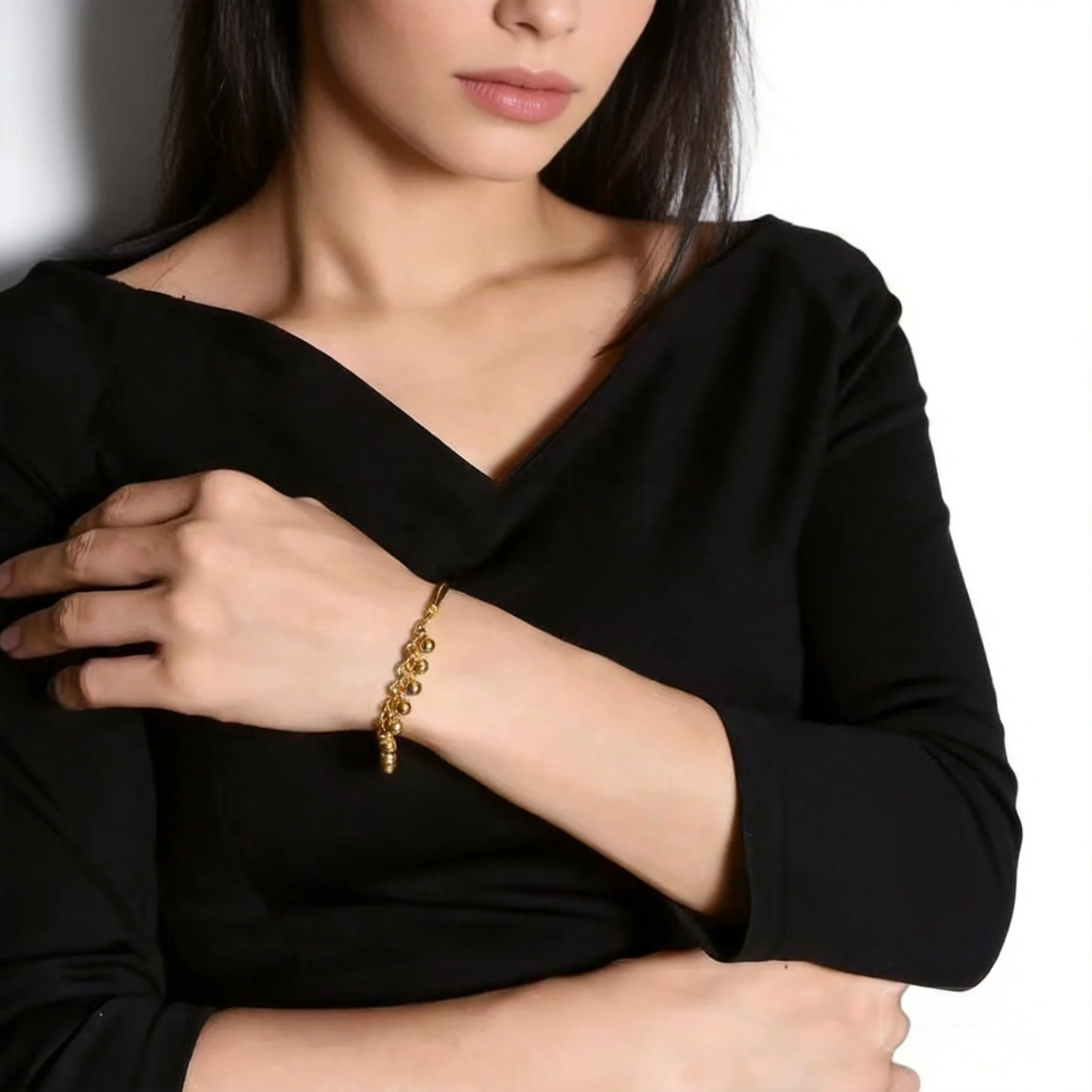 Chinese Style Lucky Golden Half Bangle Shell Pearl Chain Jingle Bell Bracelet For Women Good Luck Blessing Wealth Jewelry Daily
Chinese Style Lucky Golden Half Bangle Shell Pearl Chain Jingle Bell Bracelet For Women Good Luck Blessing Wealth Jewelry Daily