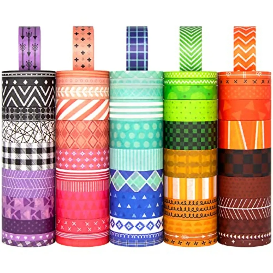 60 Rolls Washi Tape Set - Decorative Adhesive Masking Tape for Scrapbooking Supplies, DIY Crafts, Bullet Journals, Gift Wrappin
60 Rolls Washi Tape Set - Decorative Adhesive Masking Tape for Scrapbooking Supplies, DIY Crafts, Bullet Journals, Gift Wrappin