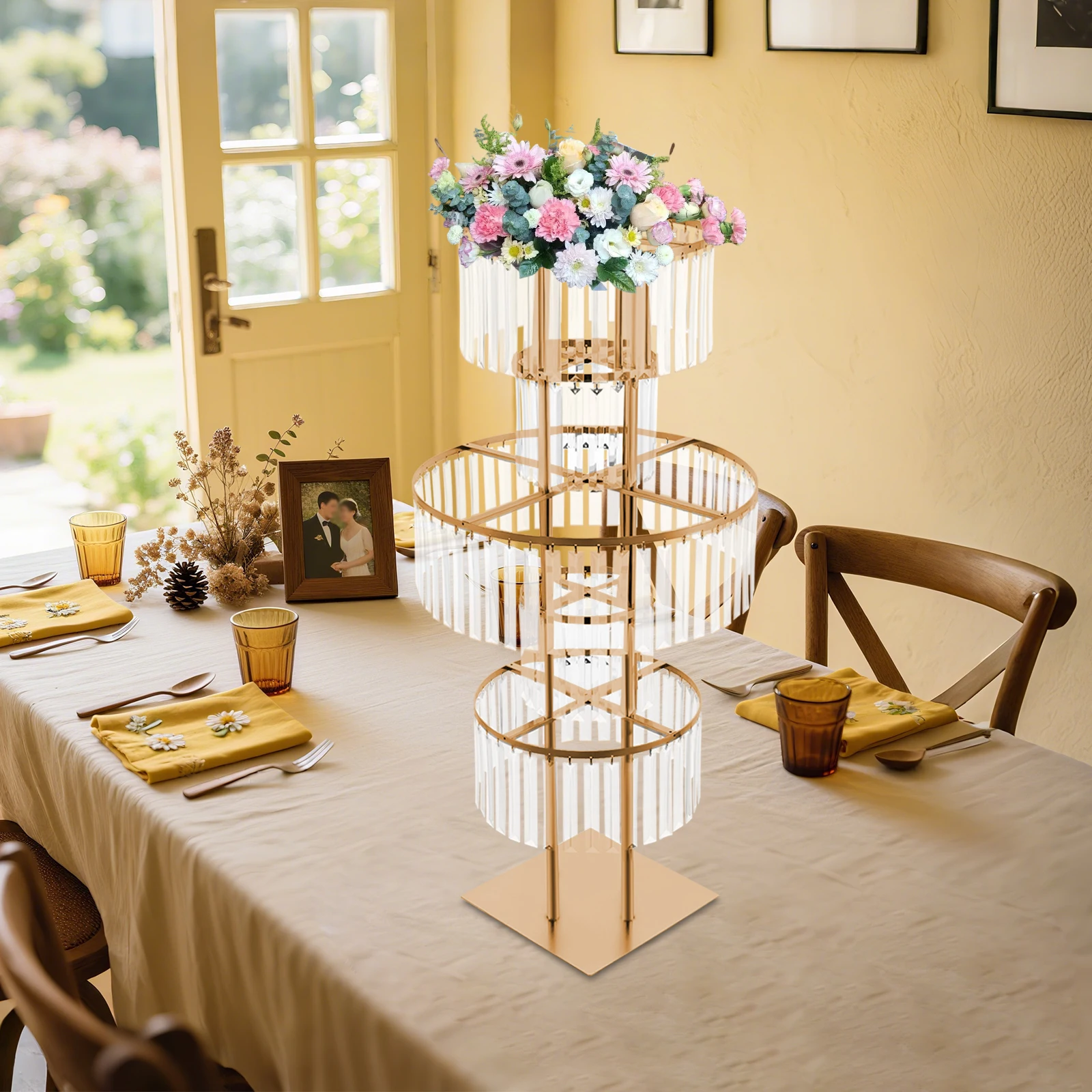 5 Tier Flower Stand for Wedding, Gold Crystal Style Centerpieces Floor/Table Display Shelf for Party Banquet Decor
5 Tier Flower Stand for Wedding, Gold Crystal Style Centerpieces Floor/Table Display Shelf for Party Banquet Decor