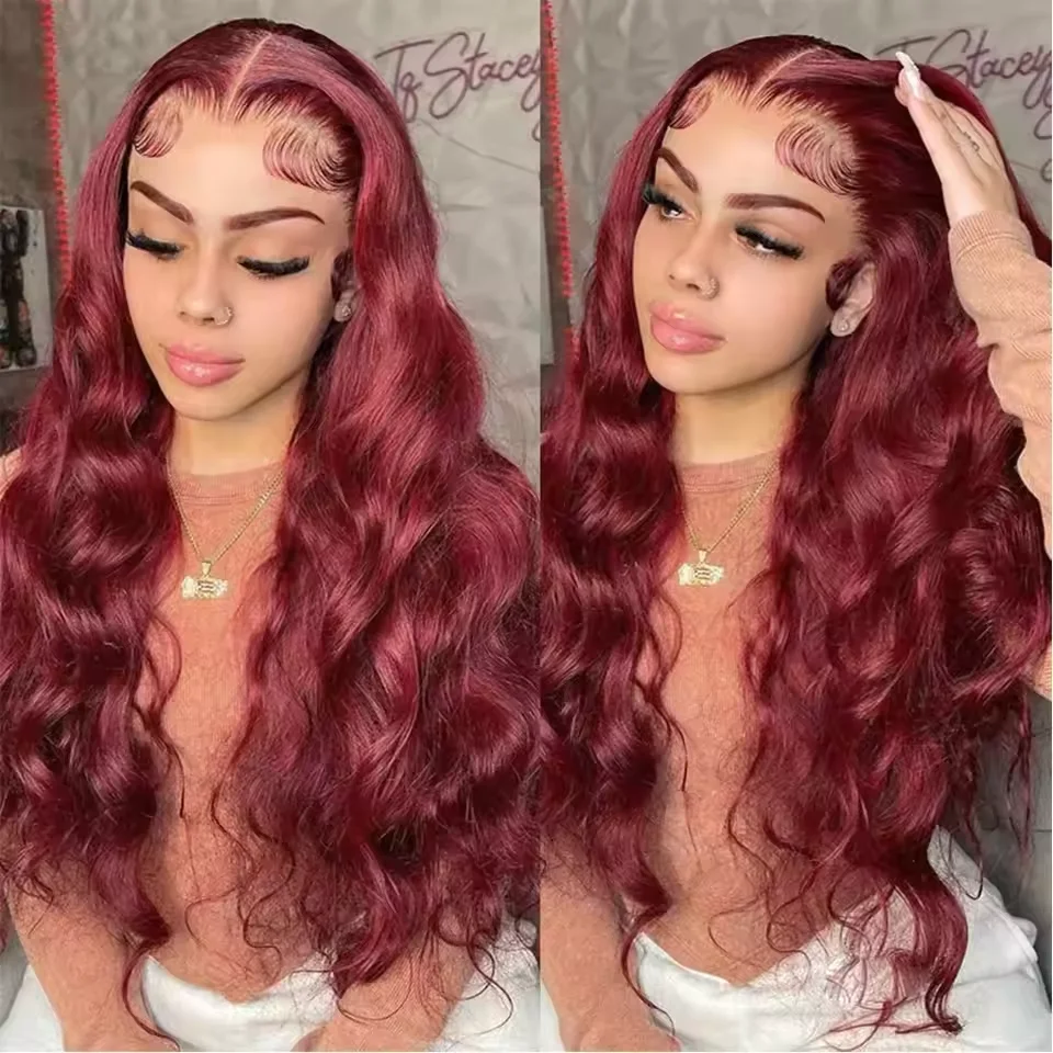 99j Burgundy Lace Front Wigs Human Hair Body Wave 13x6 HD Transparent Lace Frontal Wig for Women Pre Plucked Wine Red Colored
99j Burgundy Lace Front Wigs Human Hair Body Wave 13x6 HD Transparent Lace Frontal Wig for Women Pre Plucked Wine Red Colored