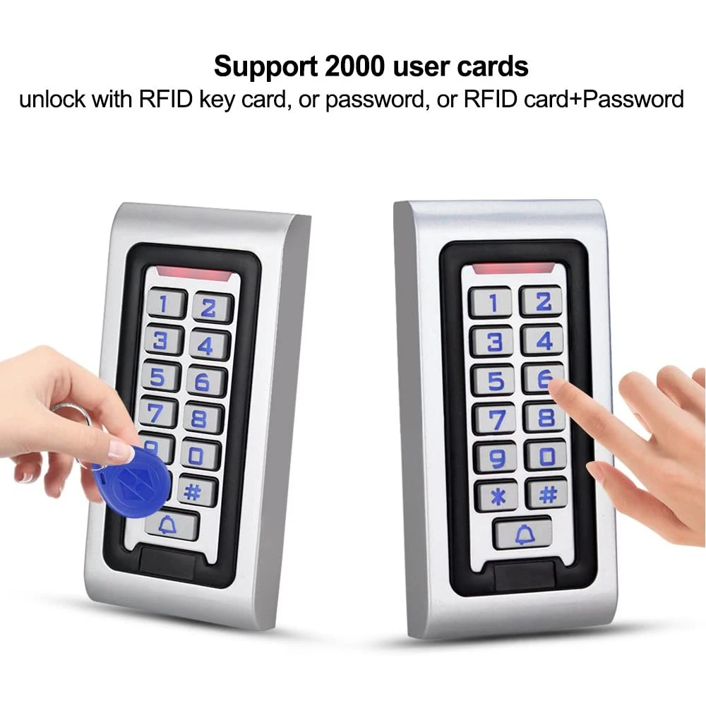 Metal Keypad RFID Access Control Reader: 125KHz Wiegand, LED Backlight – 2000-User Standalone System for Door Locks
Metal Keypad RFID Access Control Reader: 125KHz Wiegand, LED Backlight – 2000-User Standalone System for Door Locks