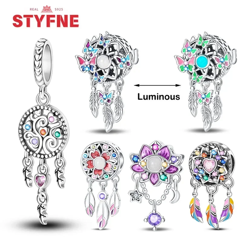 New 925 Sterling Silver Butterfly Dreamcatcher Charms Pendant Feather Bead Fit 925 Original Bracelets DIY Jewelry for Women
New 925 Sterling Silver Butterfly Dreamcatcher Charms Pendant Feather Bead Fit 925 Original Bracelets DIY Jewelry for Women